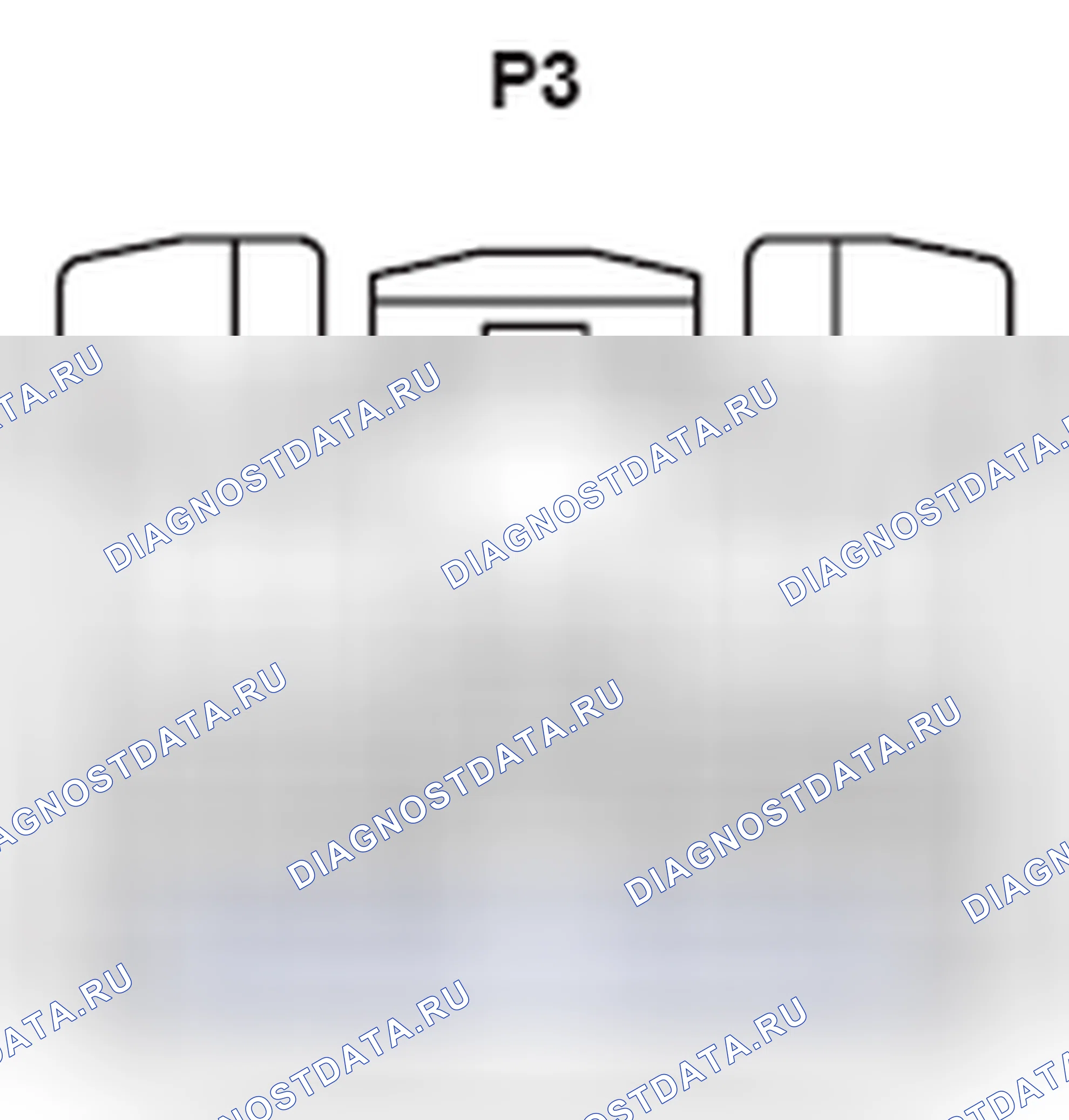 Рис. 459: Вид с торца разъема двери ECU (задняя левая часть) (P3). Lexus GS III