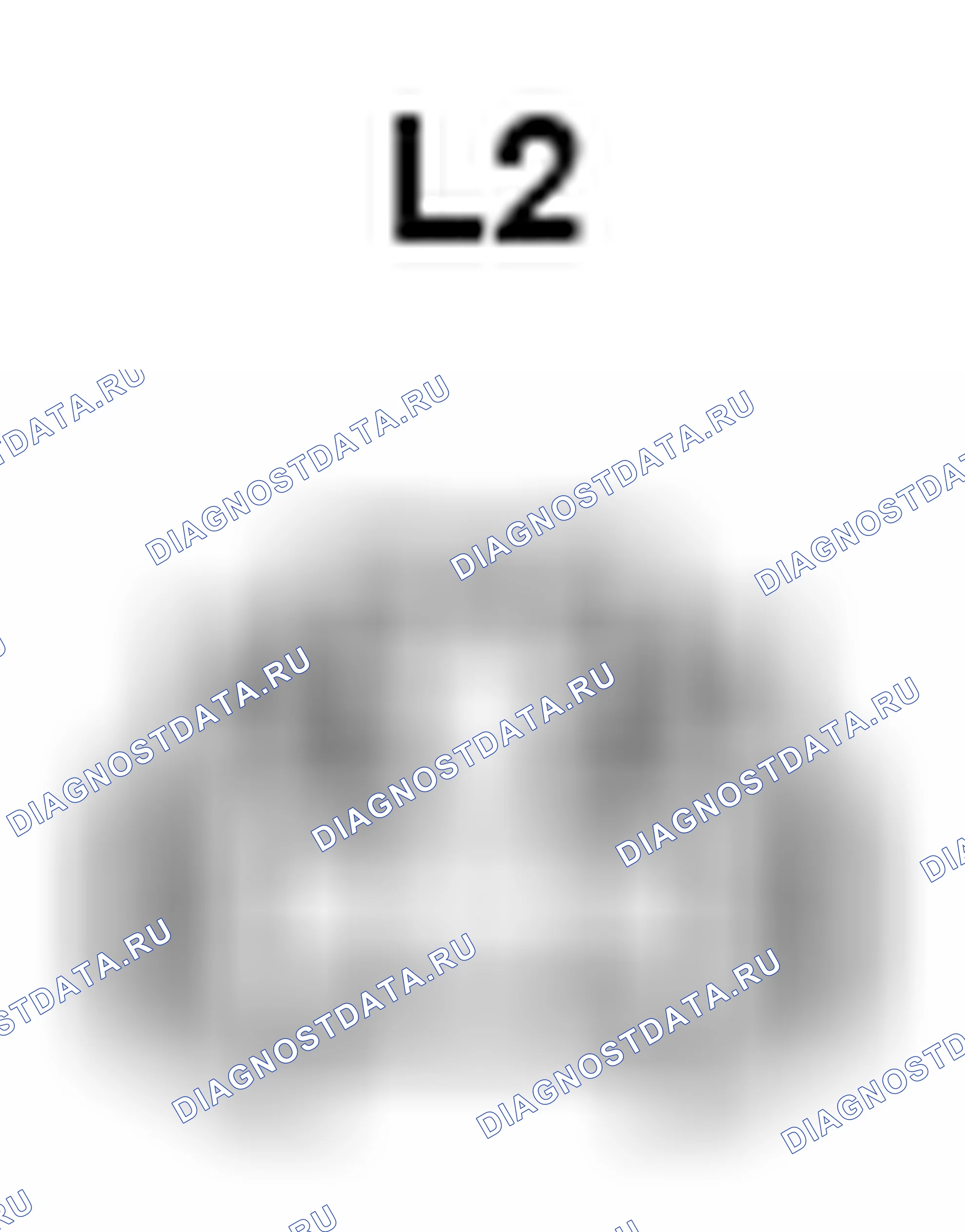 Рис. 736: Вид с торца разъема Rh передней подсветки (L2). Lexus ES XV60