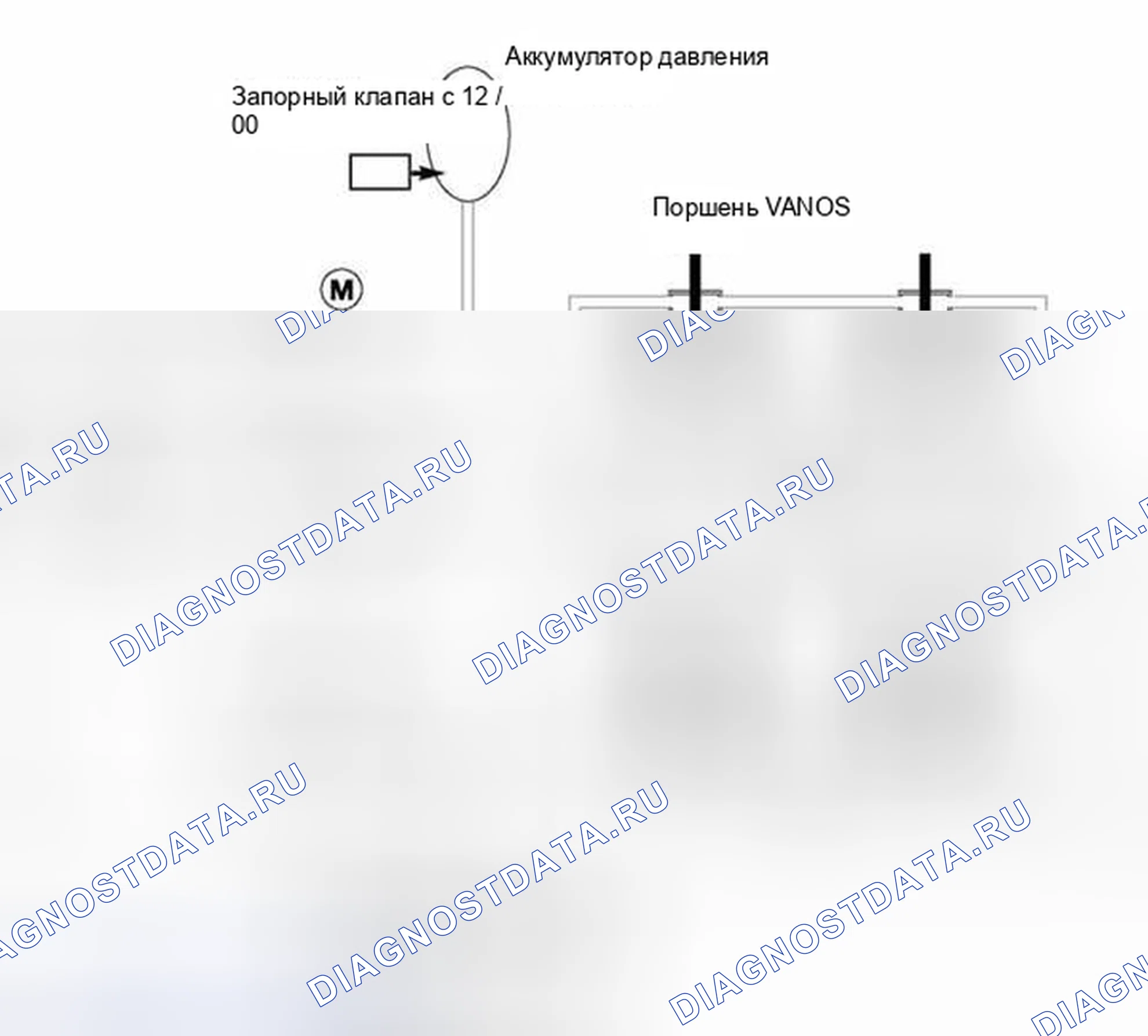 Рис. 1551: Гидравлическая работа системы VANOS. BMW M5 E39