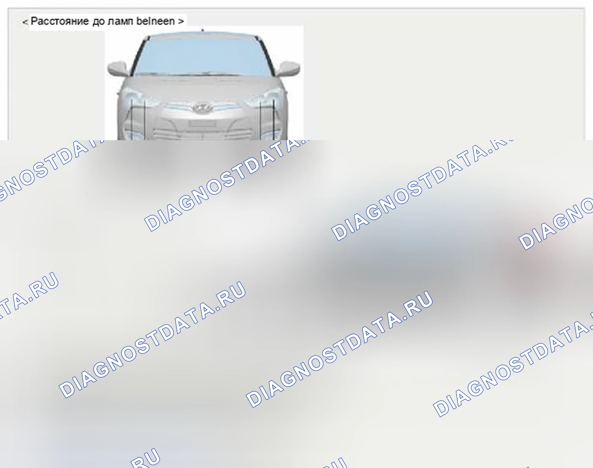 Рис. 30: Точка прицеливания фары и противотуманной фары. Hyundai Veloster I