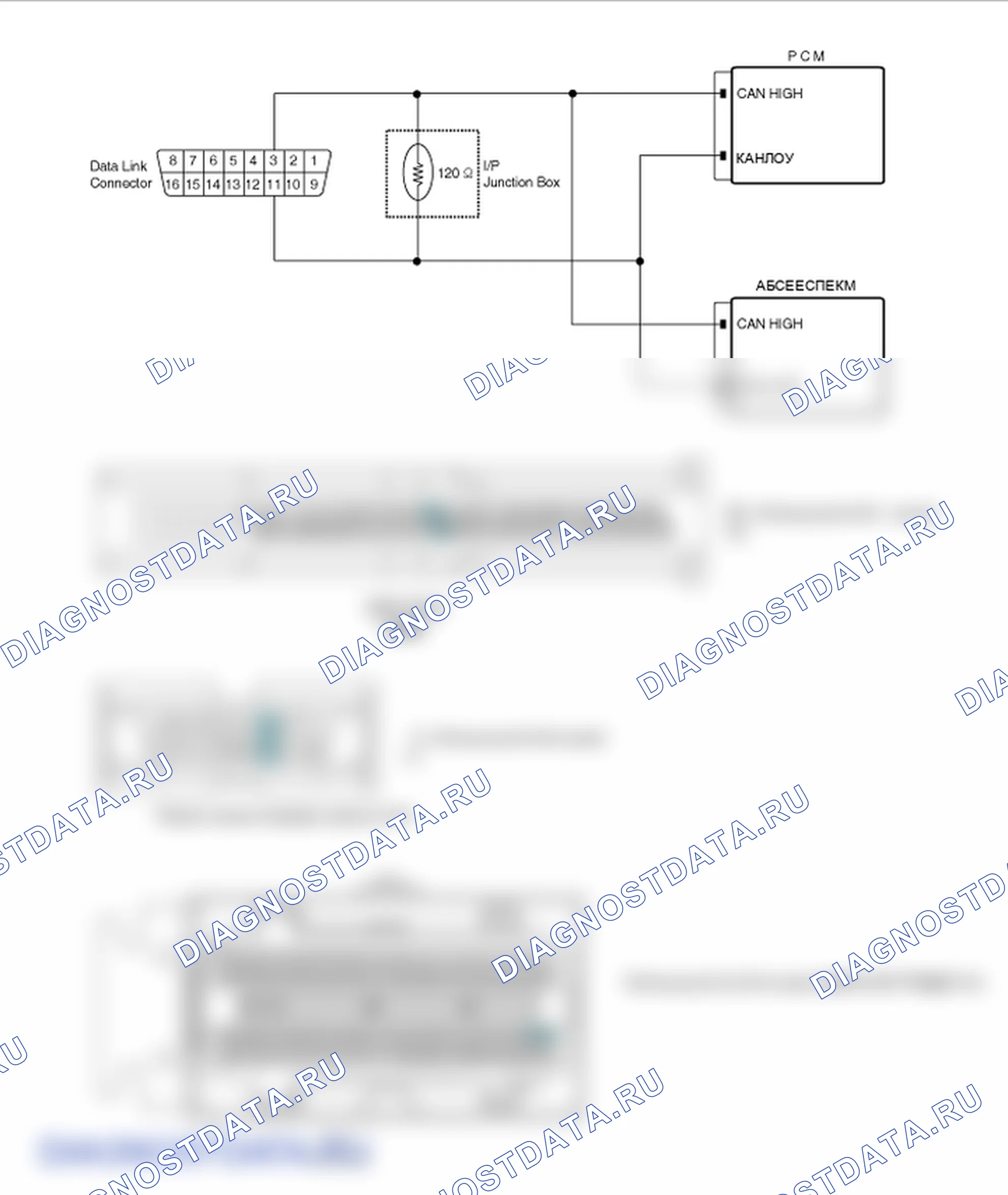 Фрагмент электросхемы: U0001. Hyundai Santa Fe CM