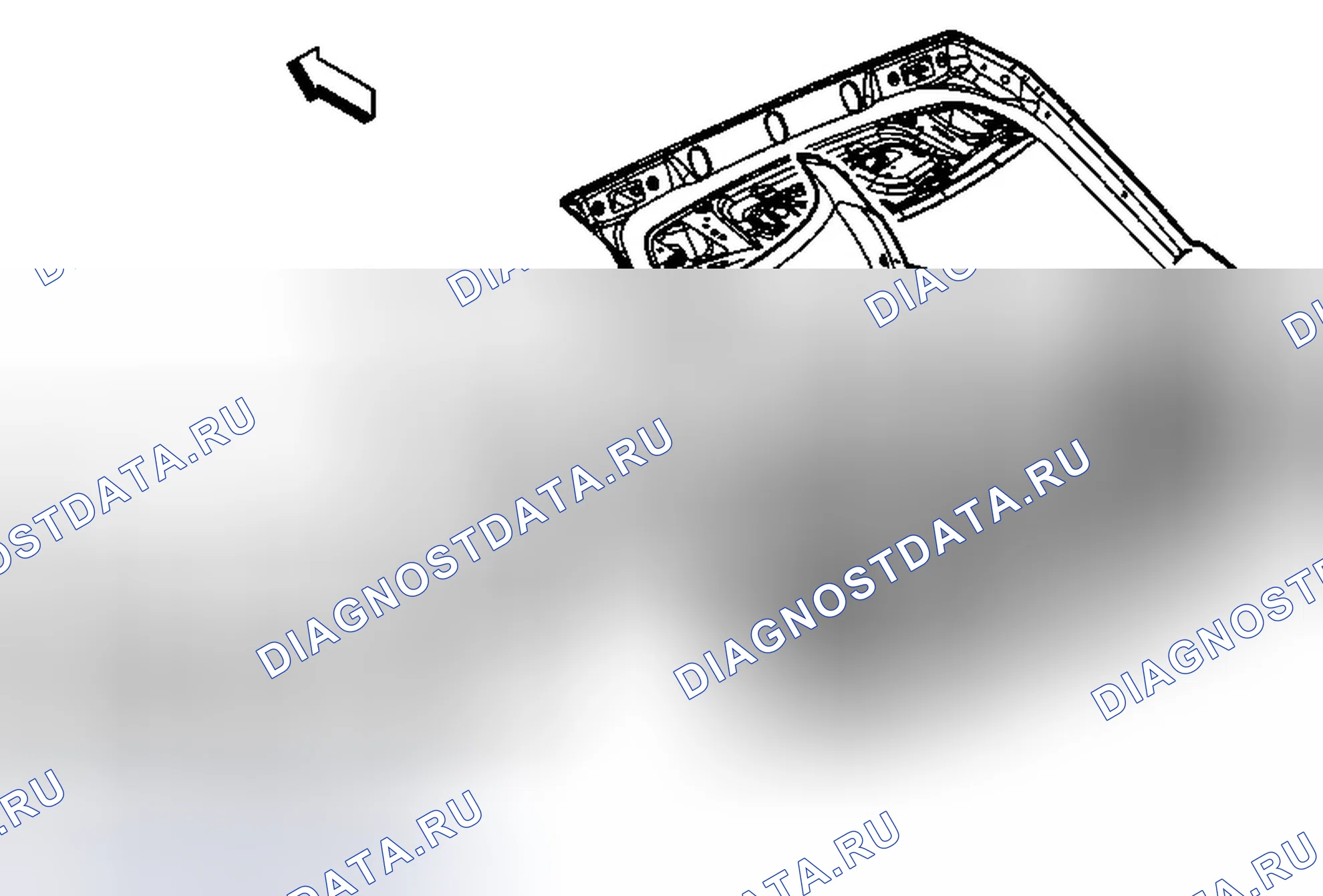 Рис. 58: Замена нижней отделочной панели дверь багажника (вагон). Cadillac CTS II