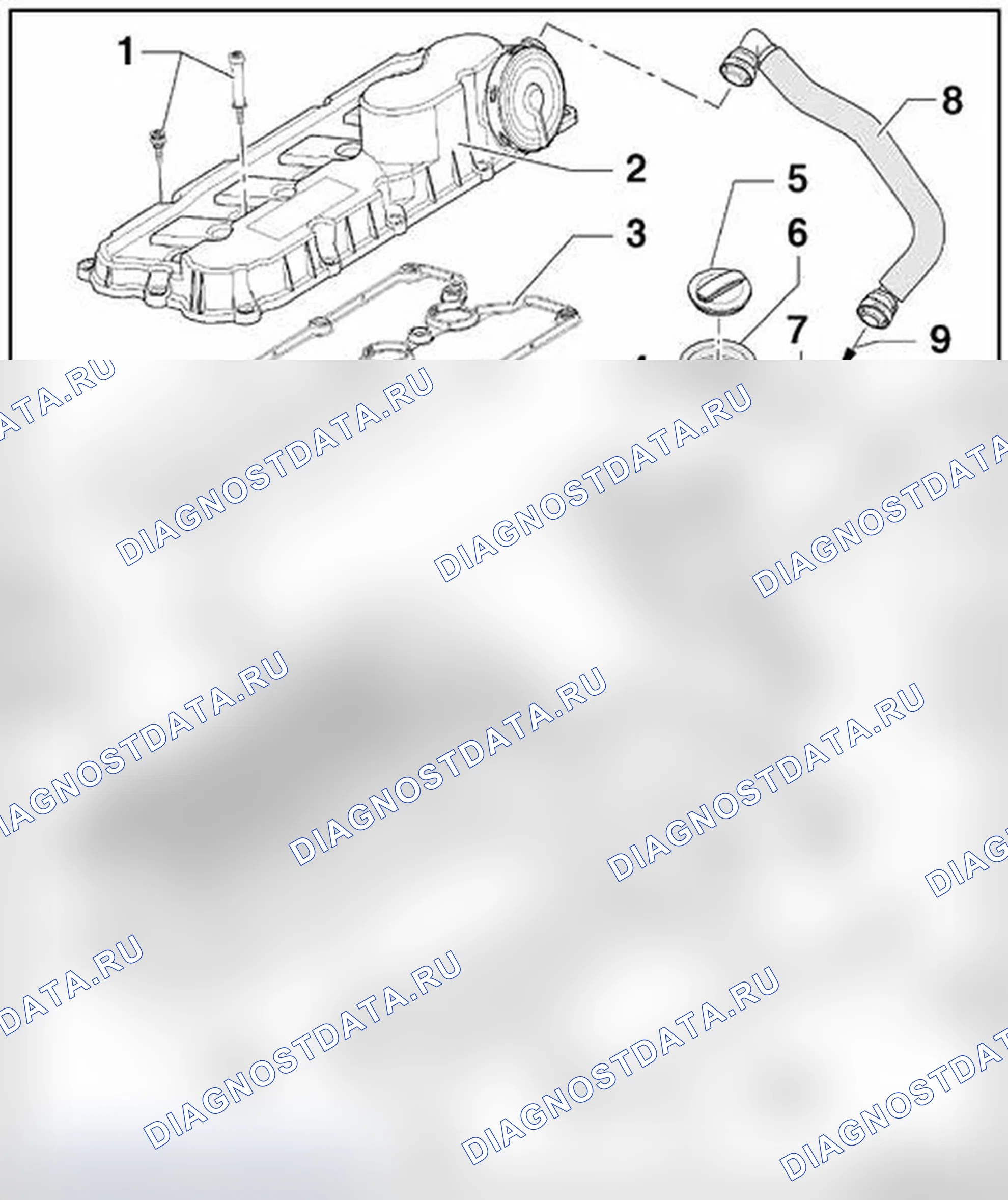 Рис. 6: ОБЗОР ГОЛОВКИ ЦИЛИНДРОВ В СБОРЕ. Volkswagen New Beetle A4 рестайлинг