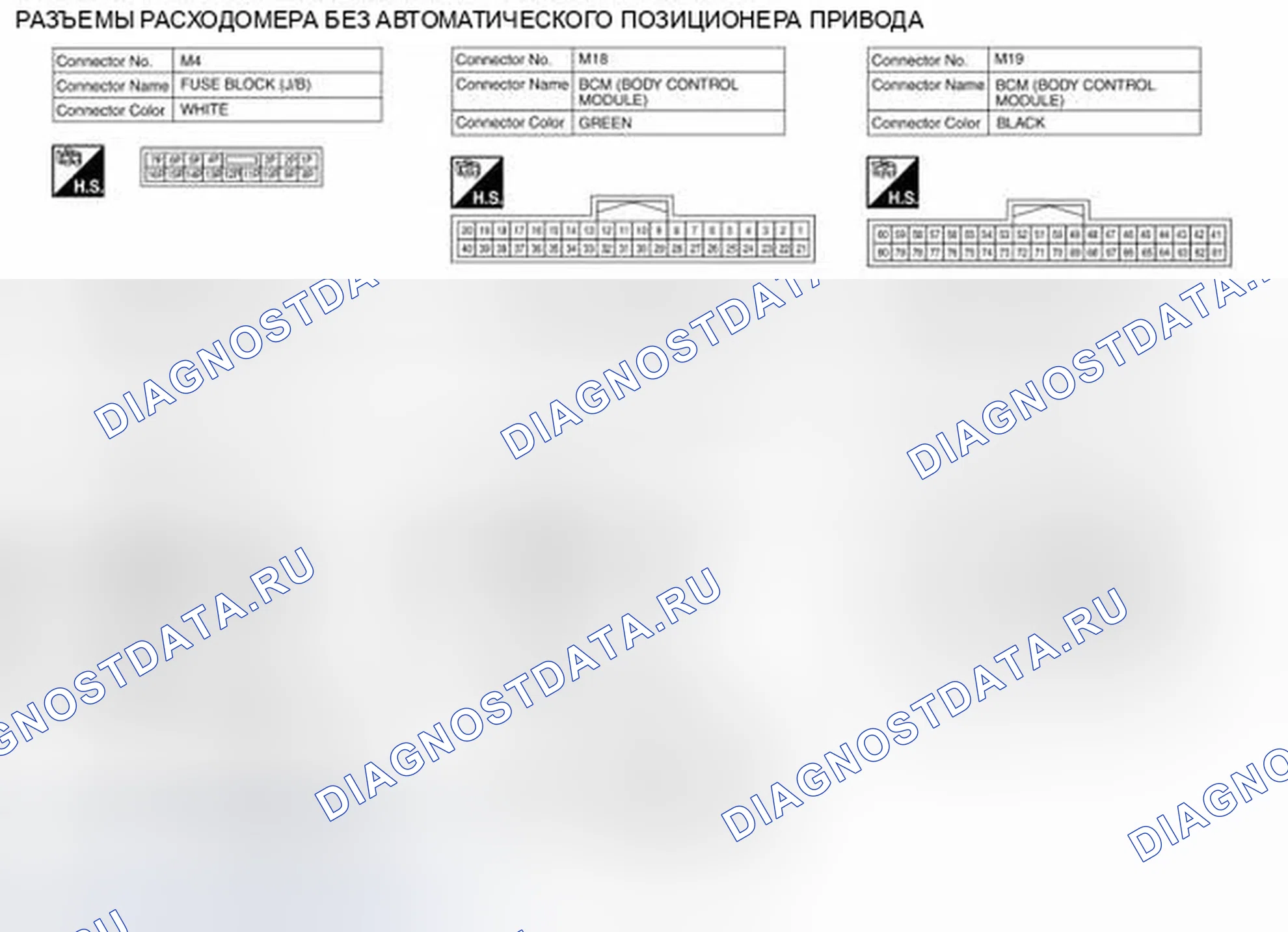 Рис. 44: Вид с торца соединителя. Infiniti QX60 I