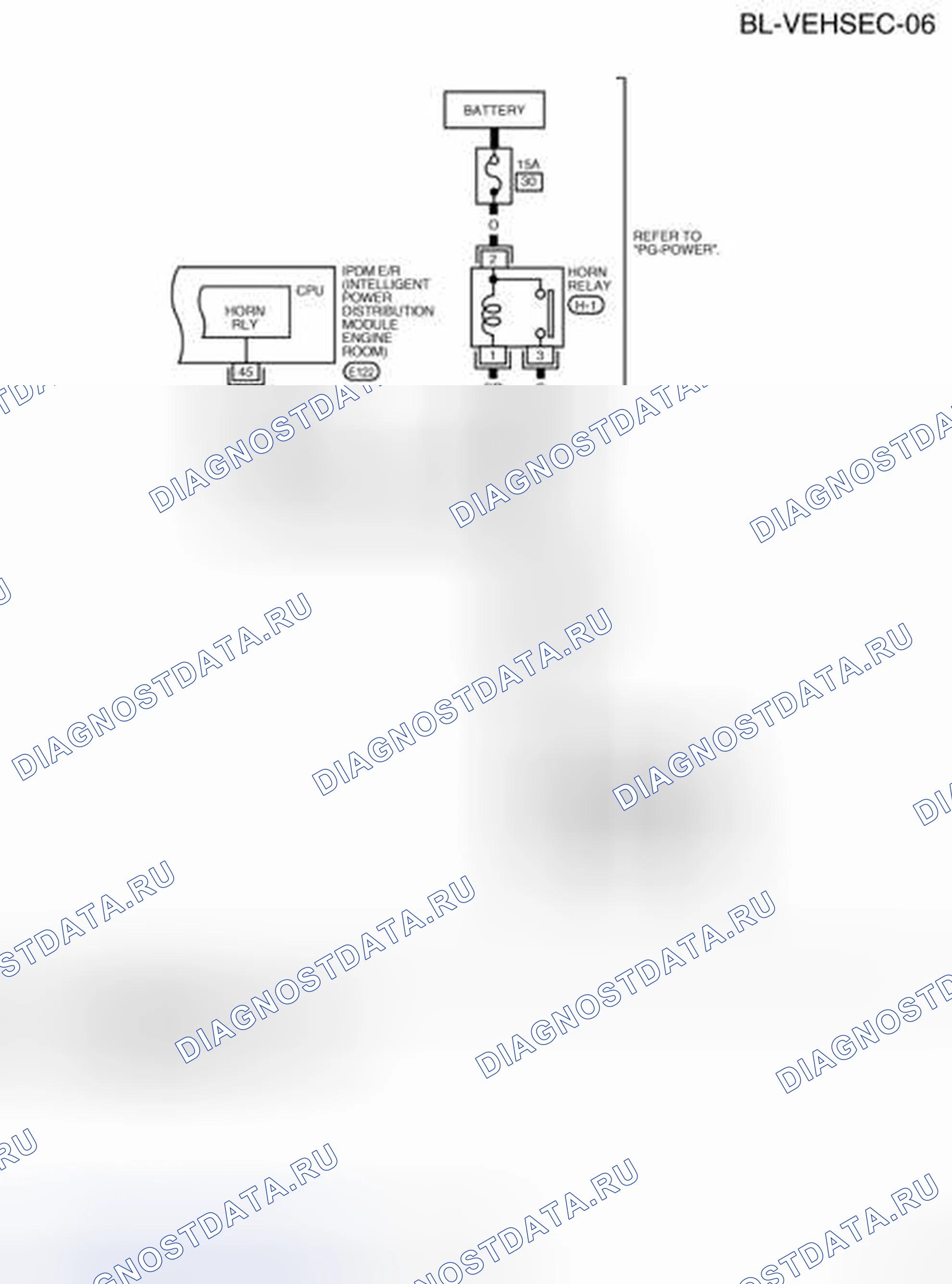 Рис. 95: Bl-VEHSEC-06 - электросхема (кабина управления). Nissan Frontier D40
