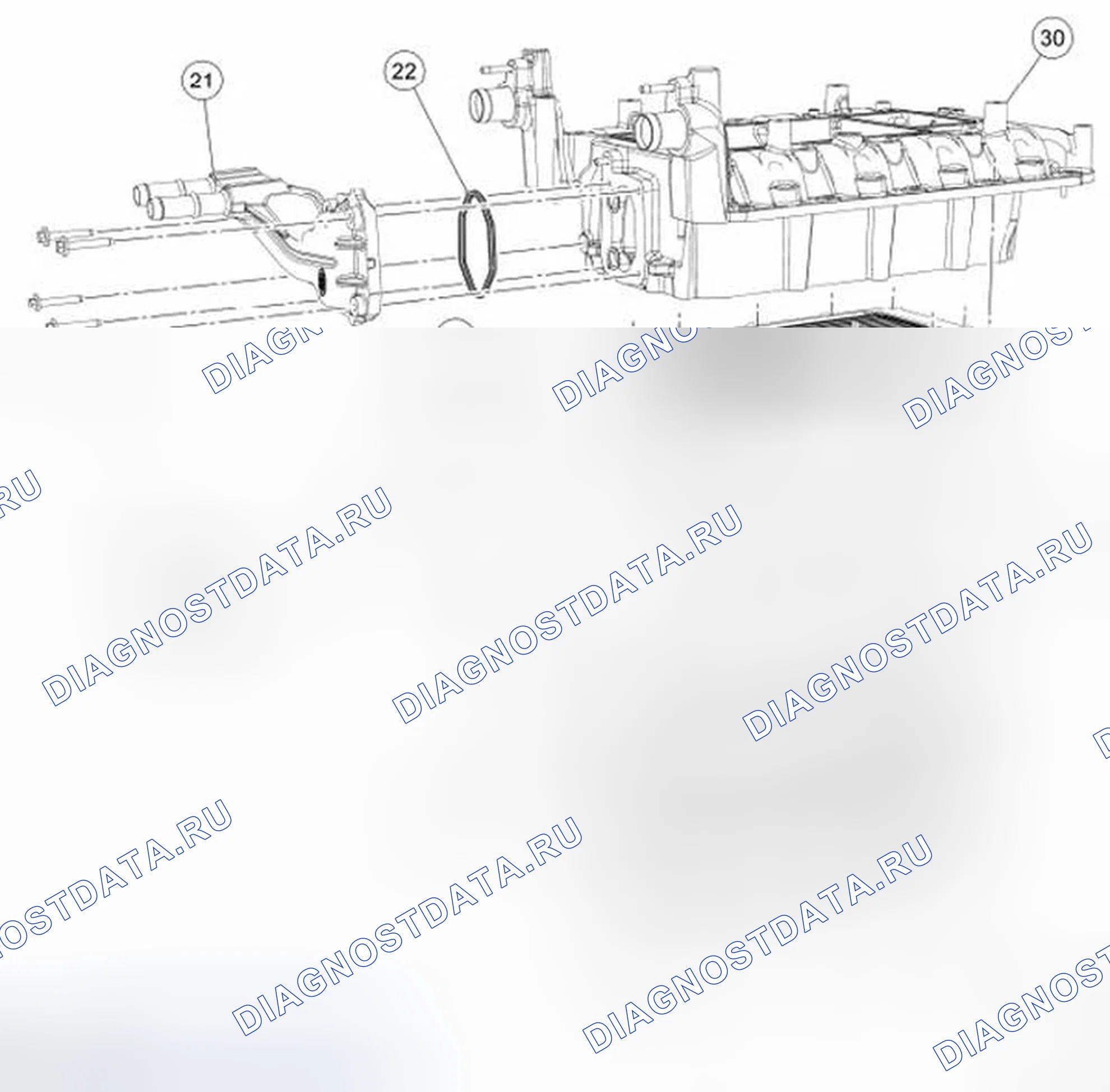 Рис. 801: Впускной коллектор в сборе (Вид 3 из 3). Ford Mustang V рестайлинг 2