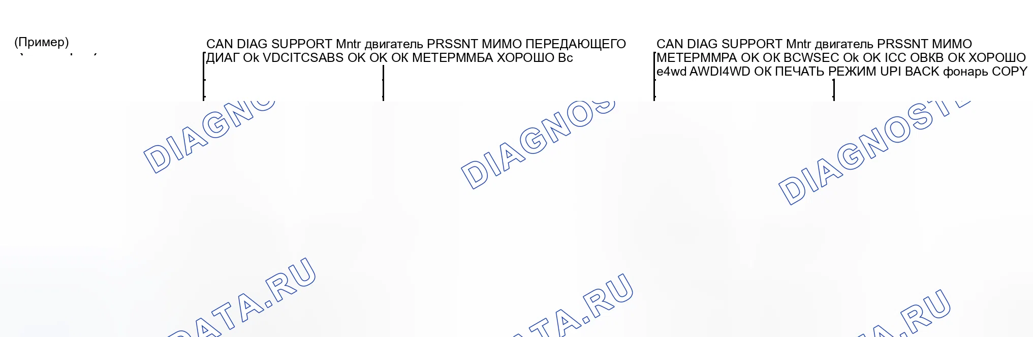 Рис. 50: ОПИСАНИЕ ЭКРАНА " CAN DIAG SUPPORT Mntr " ДЛЯ блок управления двигателем. Honda Integra I