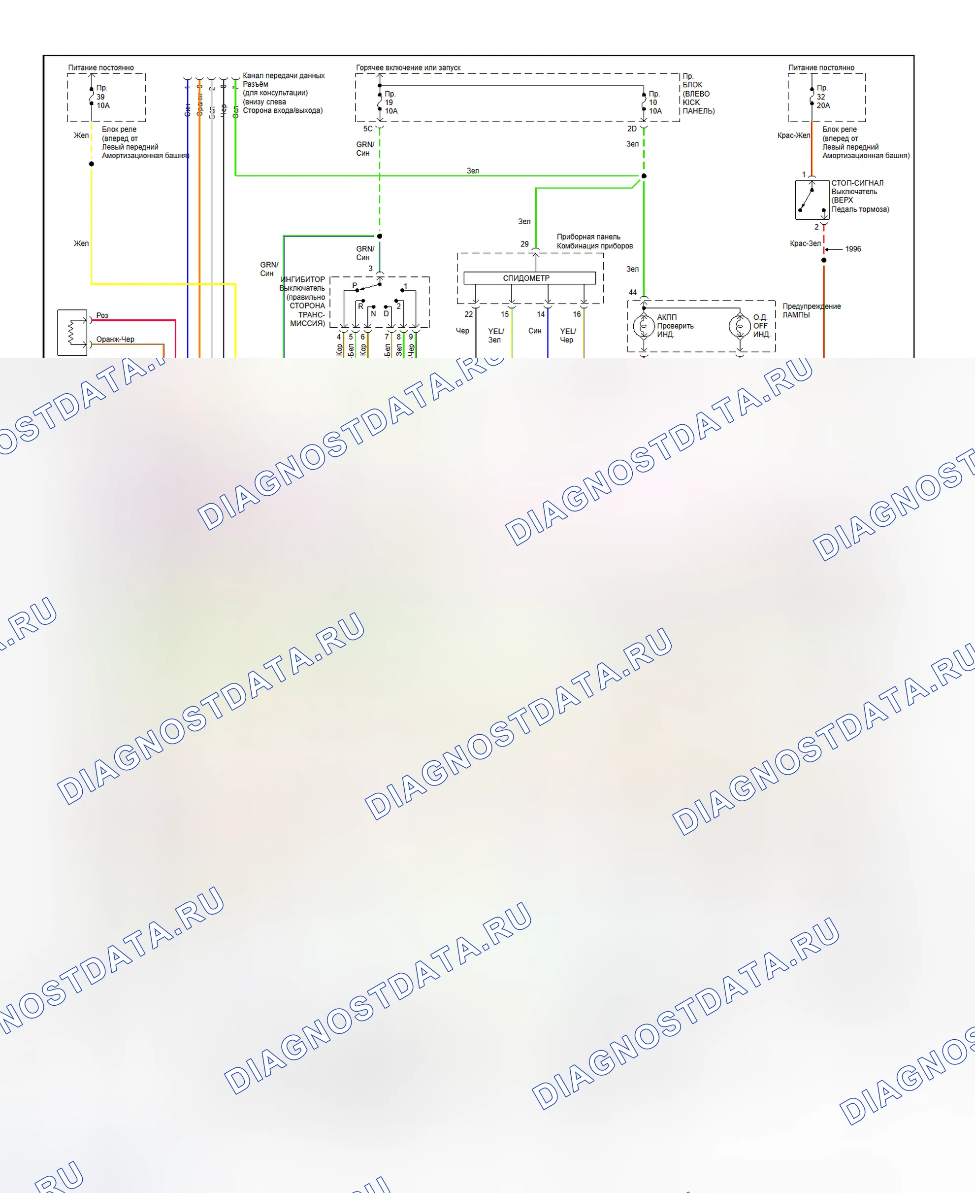 Рис. 18: 1995-96 300ZX электросхема (хтагх1 и хтегх2) RE4R01A RE4R03A. Honda Insight I