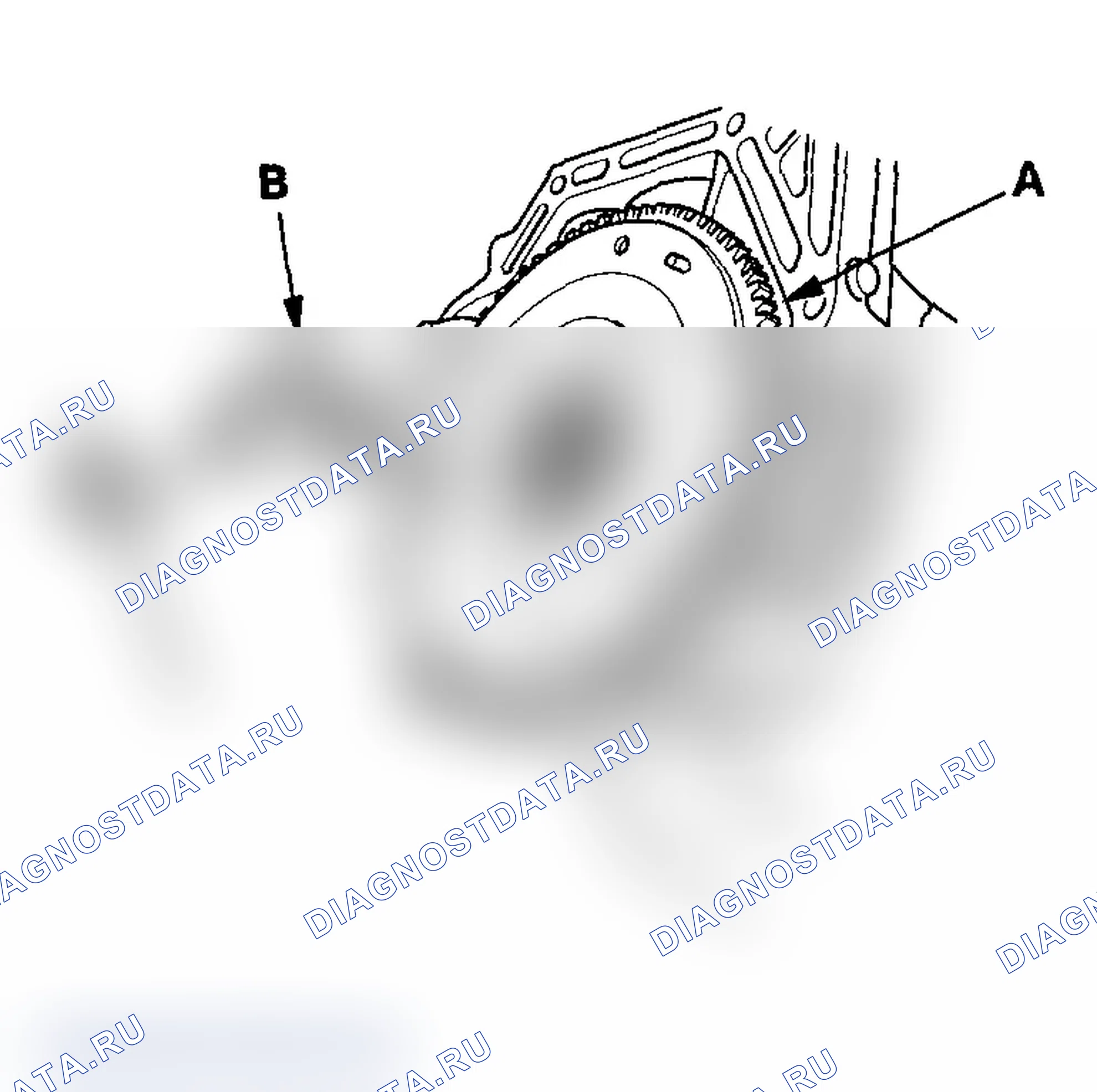 Рис. 30: Проверка маховика. Acura RSX I