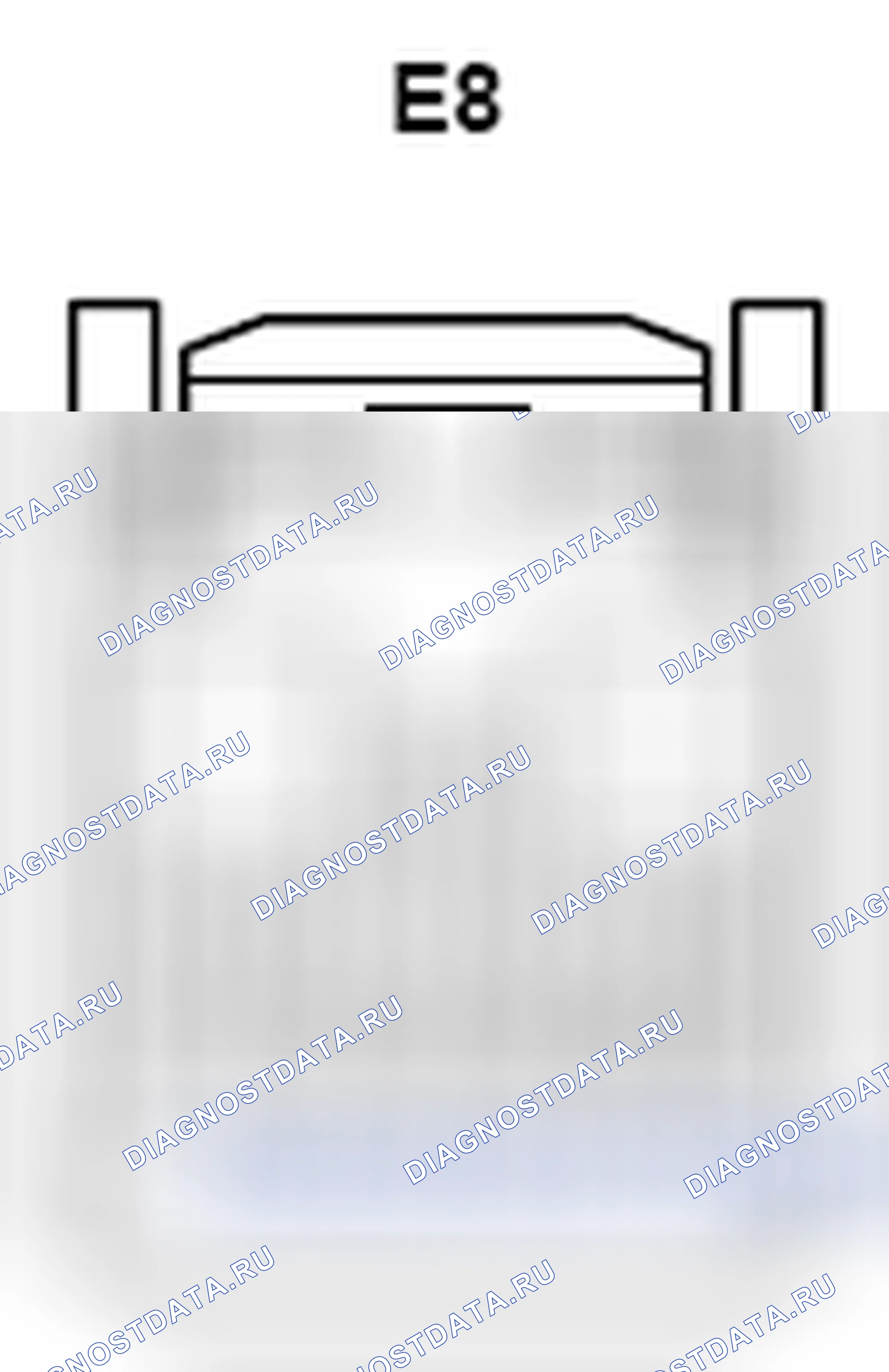 Рис. 1282: Вид с торца разъема ECU основного корпуса (E8). Toyota Camry XV40 рестайлинг