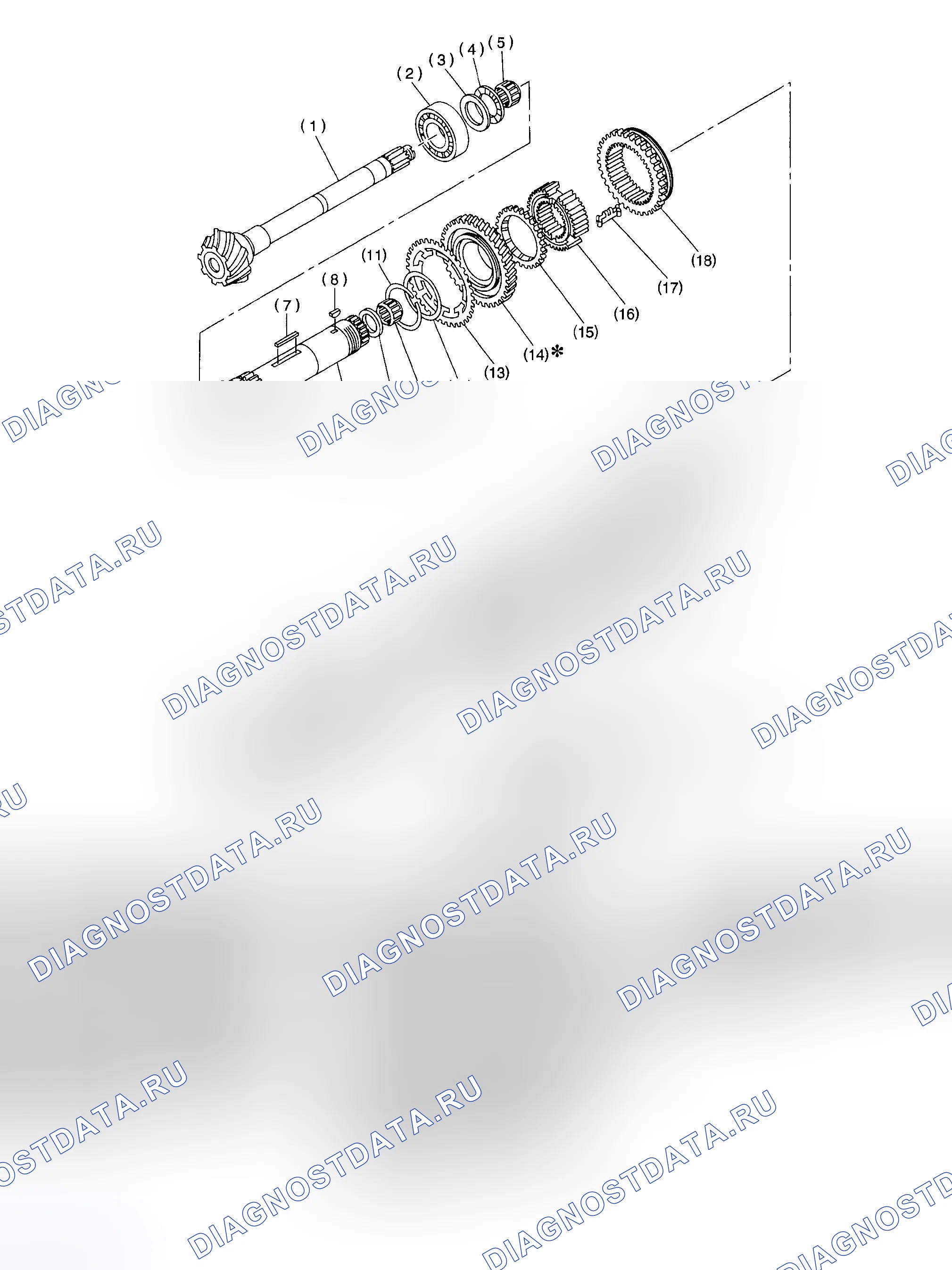 Рис. 201: УЗЕЛ ВЕДУЩЕЙ ШЕСТЕРНИ. Subaru Impreza WRX GD/GG рестайлинг
