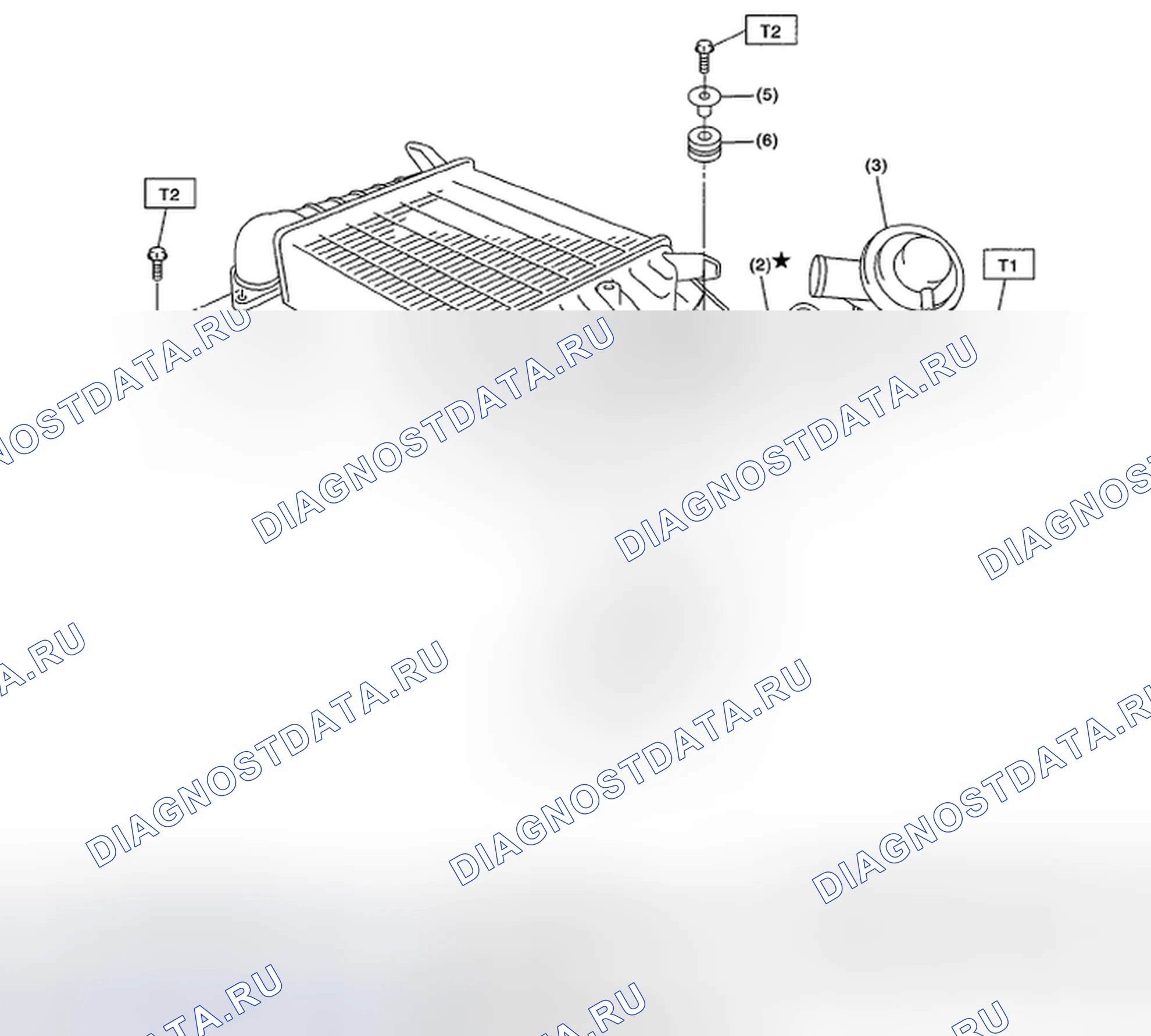 Рис. 47: ПРОМЕЖУТОЧНЫЙ ОХЛАДИТЕЛЬ. Subaru Impreza WRX GH