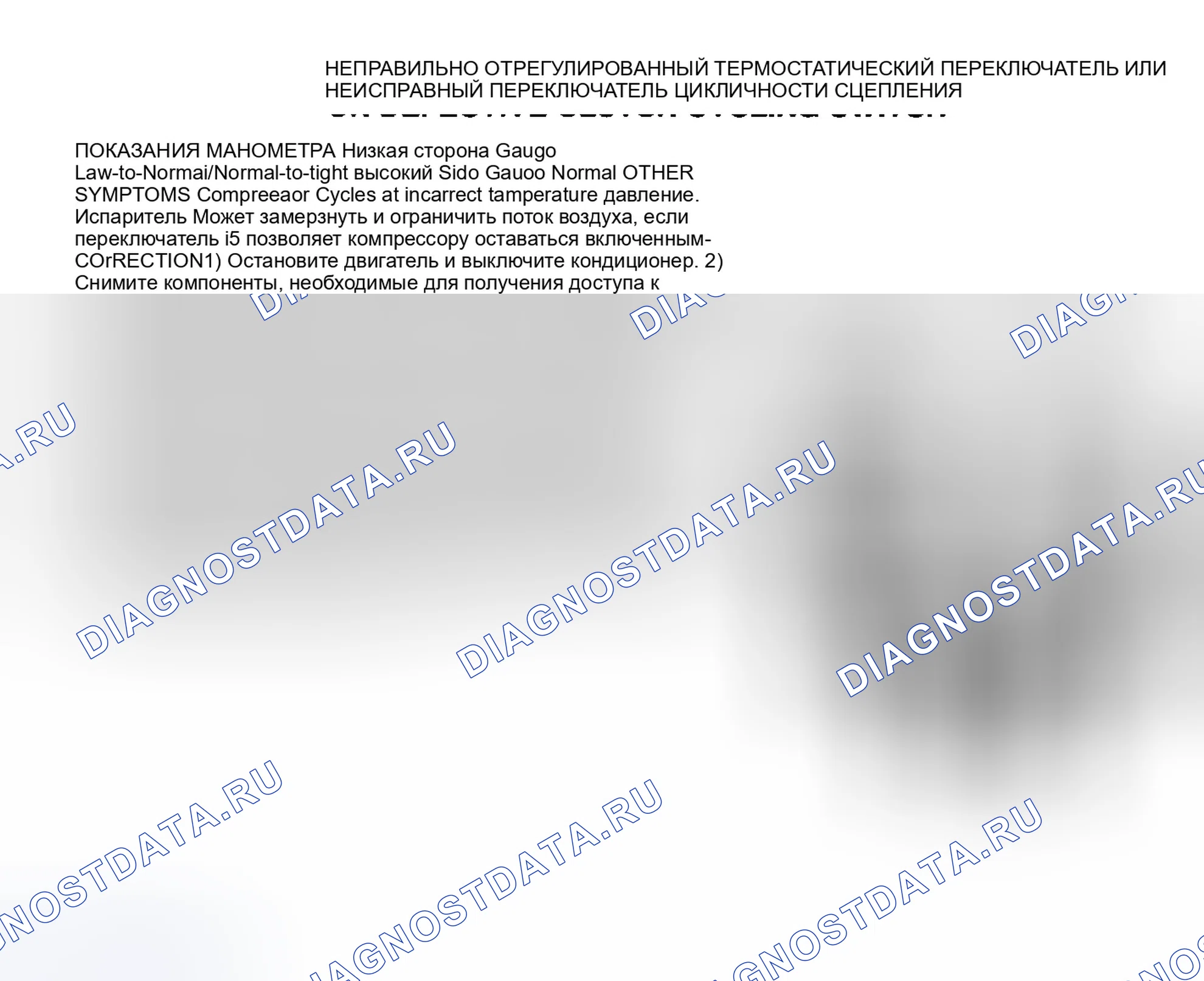 Рис. 3: Другие симптомы. Dodge Shadow I