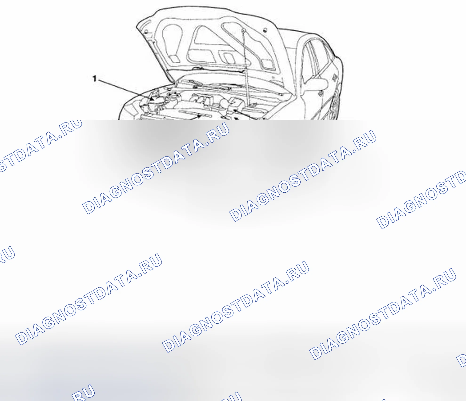 Рис. 15: РАСПОЛОЖЕНИЕ ПРЕДУПРЕДИТЕЛЬНЫХ / ПРЕДУПРЕЖДАЮЩИХ ТАБЛИЧЕК. Hyundai Azera I
