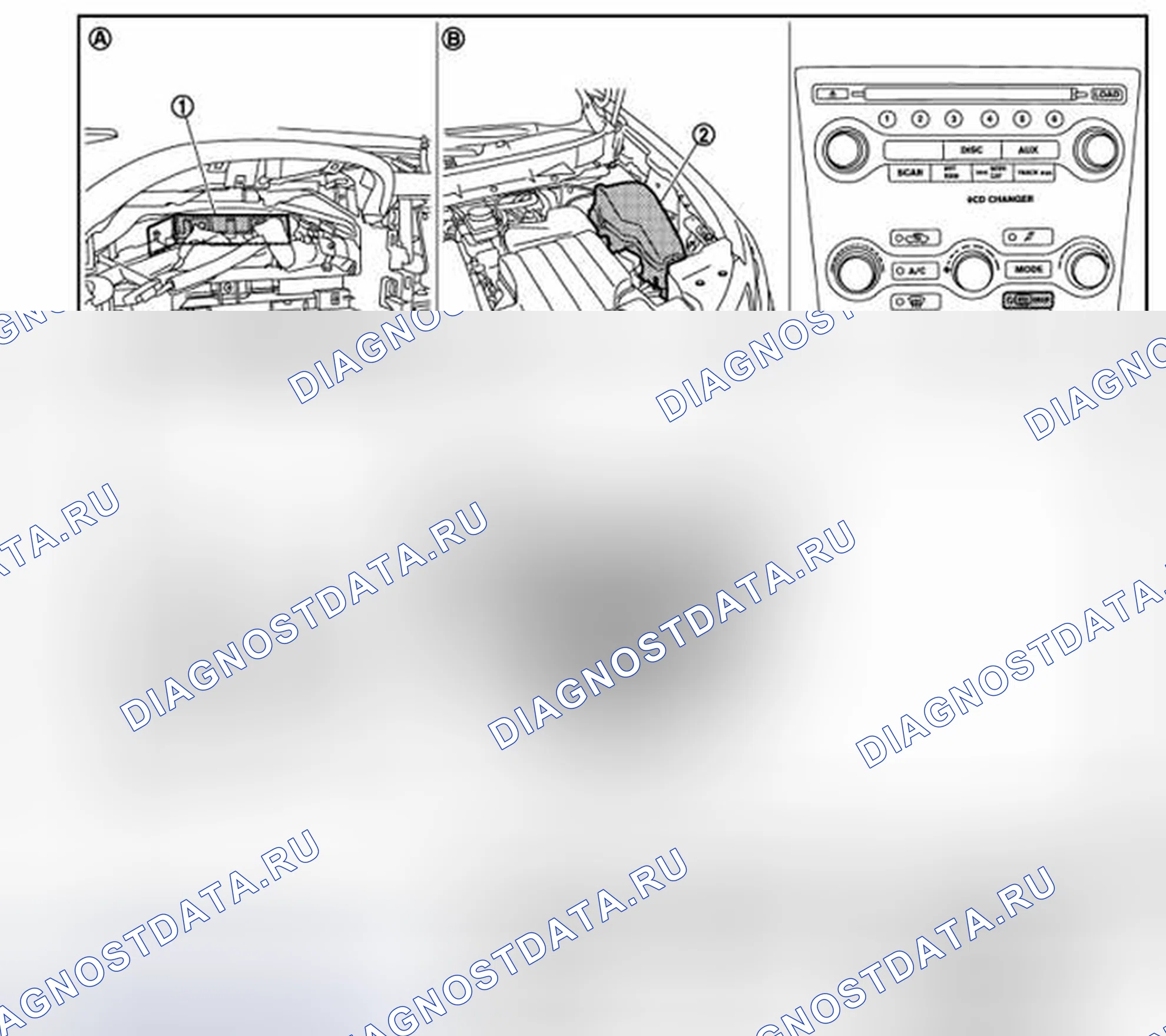 Рис. 11: С BOSE система: расположение компонентов. Nissan Murano Z51 рестайлинг 2