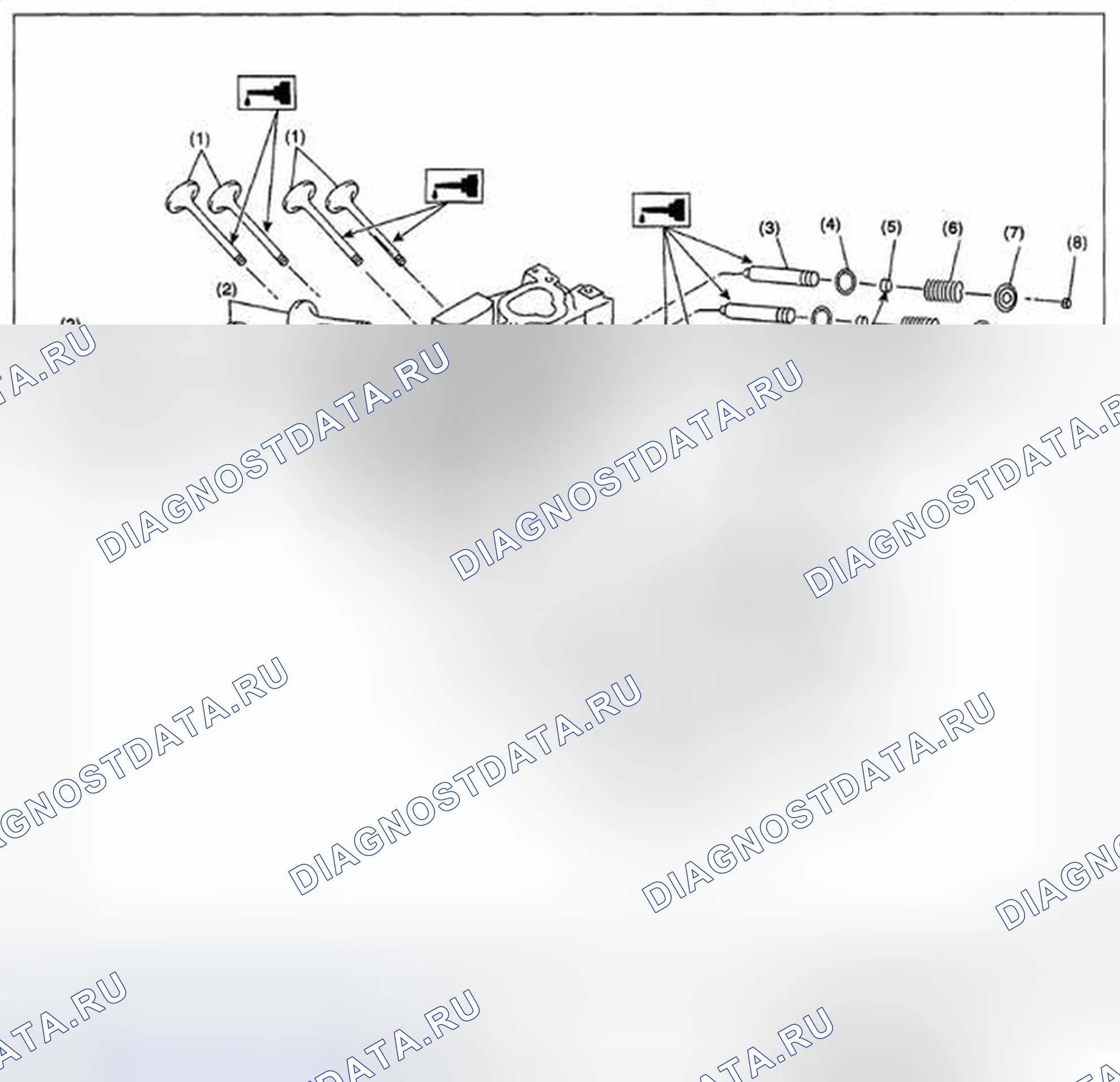 Рис. 344: ГОЛОВКА ЦИЛИНДРА И КЛАПАН В СБОРЕ. Subaru Impreza WRX STI GR