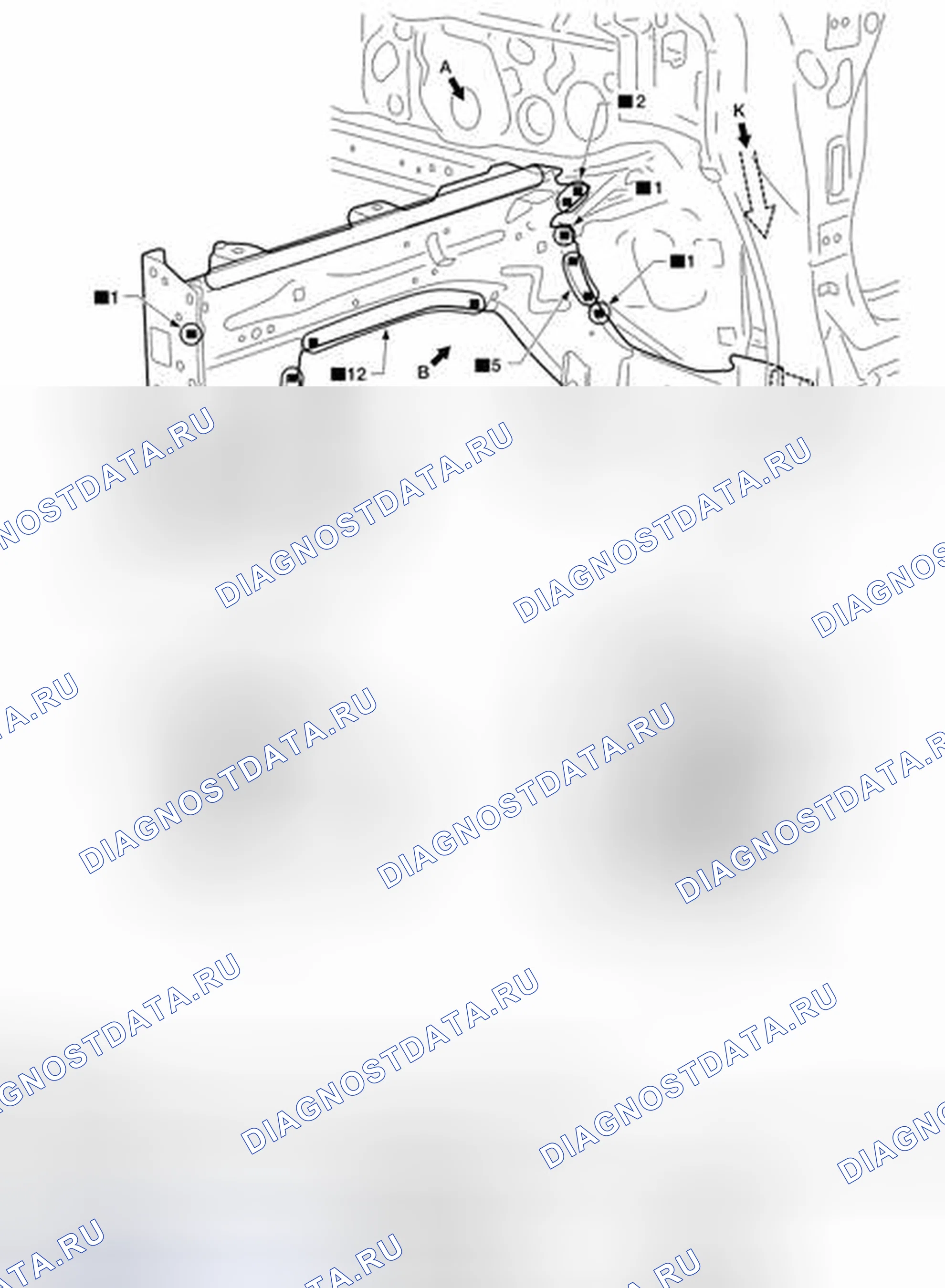 Рис. 177: Элемент передней стороны. Nissan Leaf I