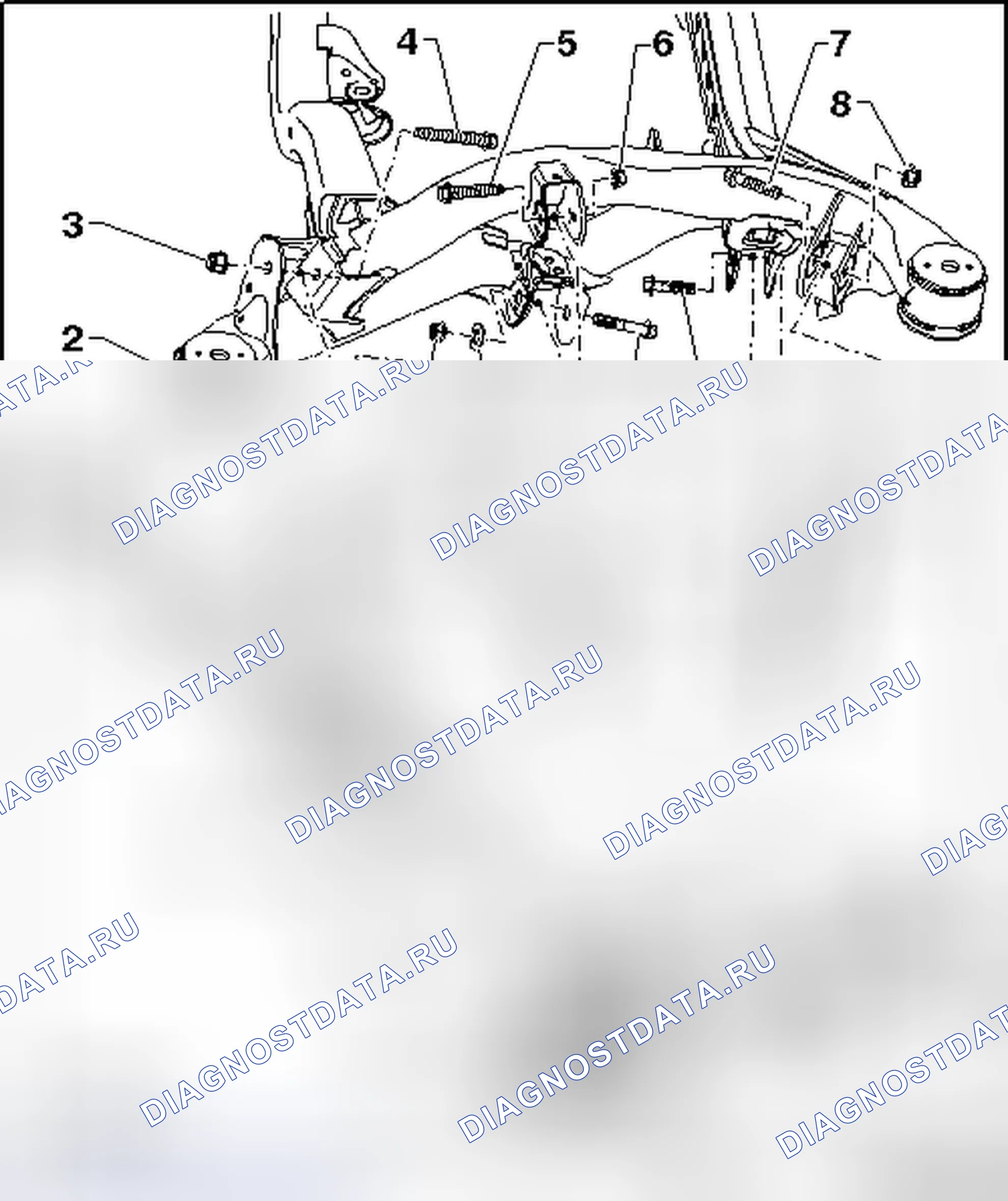 Рис. 36: РЫЧАГ УПРАВЛЕНИЯ И ТЯГА. Volkswagen Touareg I