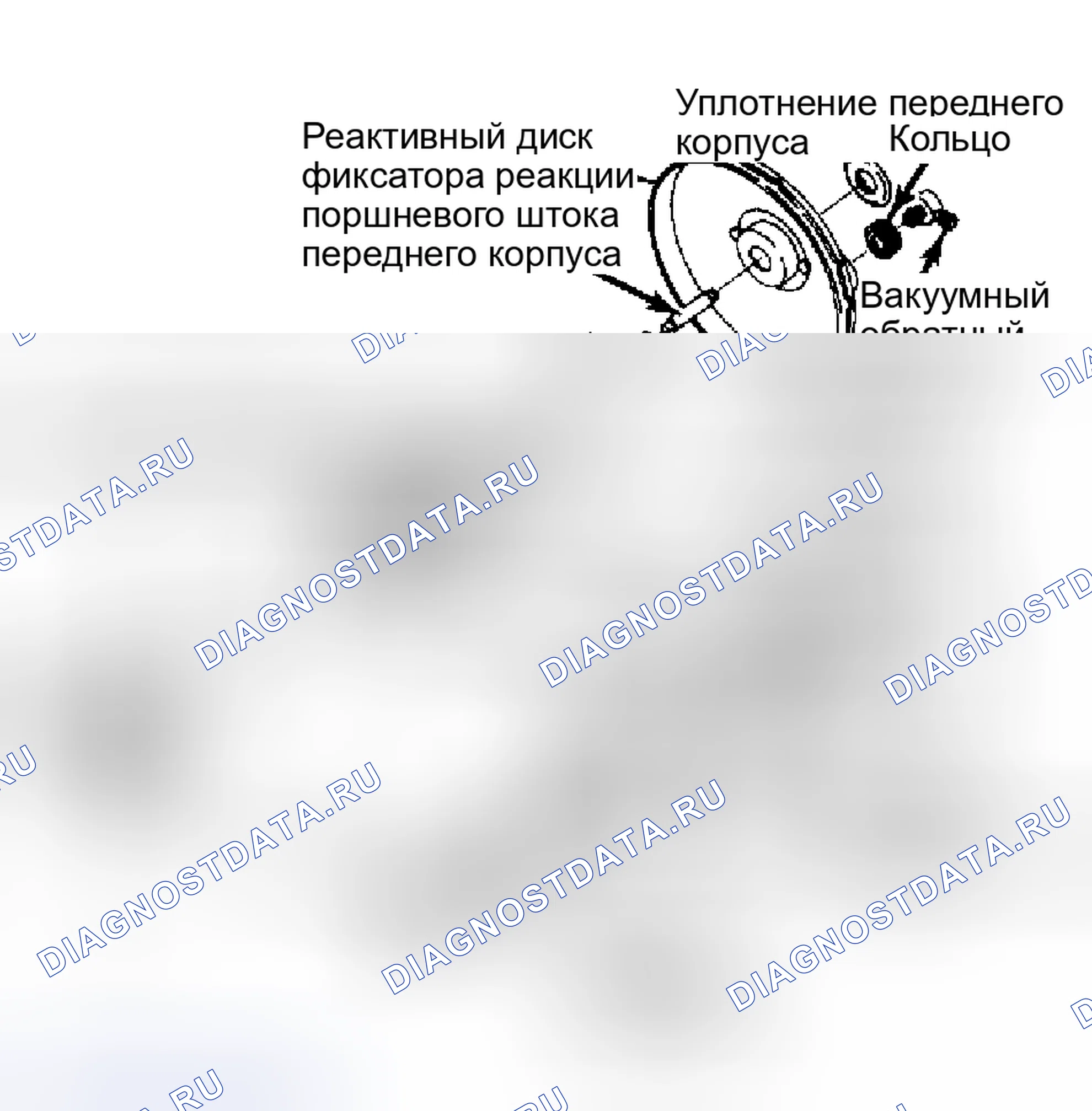 Рис. 17: Вид в разобранном виде типичного блока силового тормоза Delco-Moraine с одной диафрагмой Не разбирайте узел силового толкателя.. Chevrolet Step Van P20 