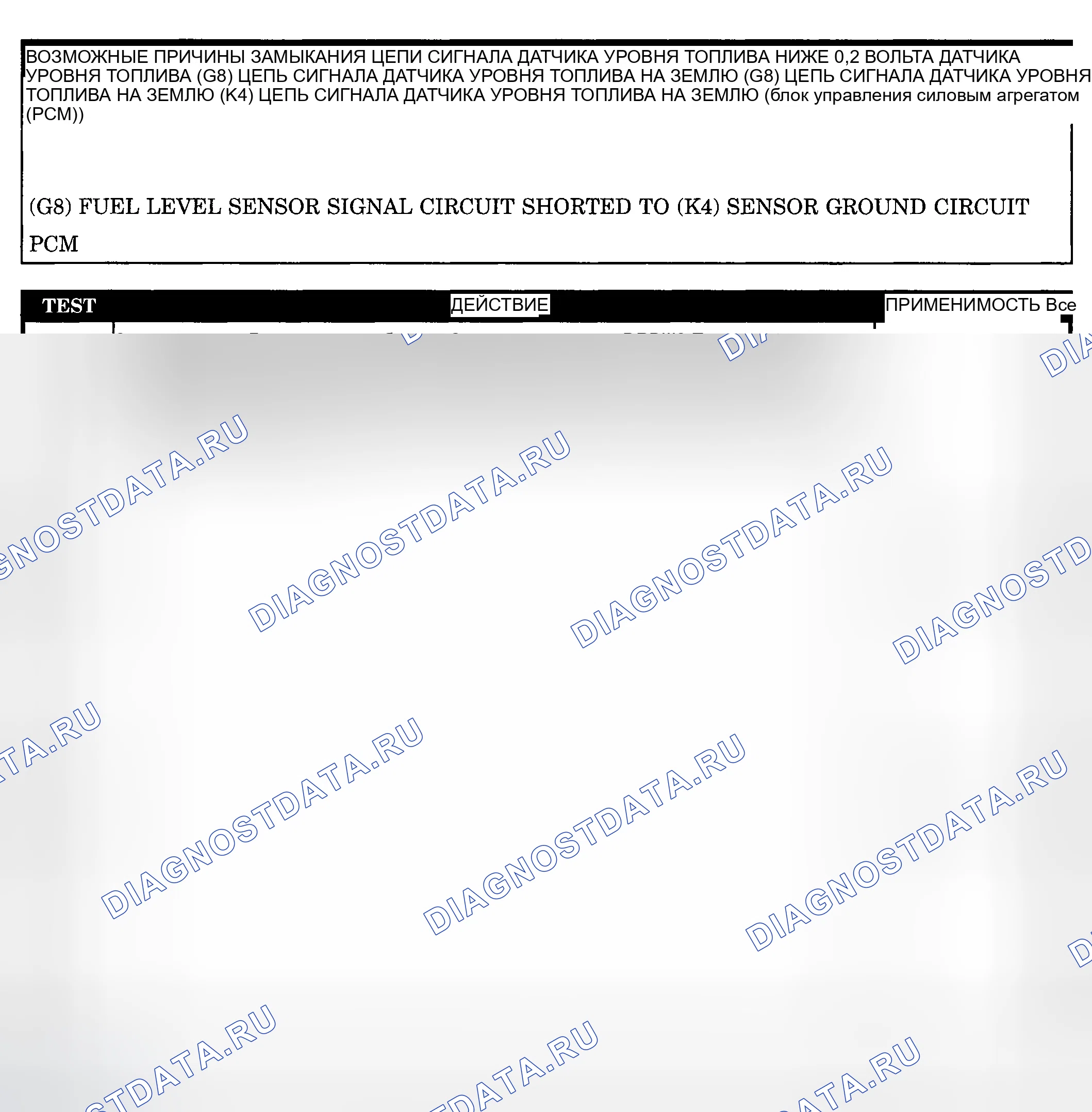 Рис. 209: расшифровка кода ошибки P0462: НАПРЯЖЕНИЕ БЛОКА ОТПРАВКИ УРОВНЯ ТОПЛИВА СЛИШКОМ НИЗКОЕ. Dodge Pickup R1500 