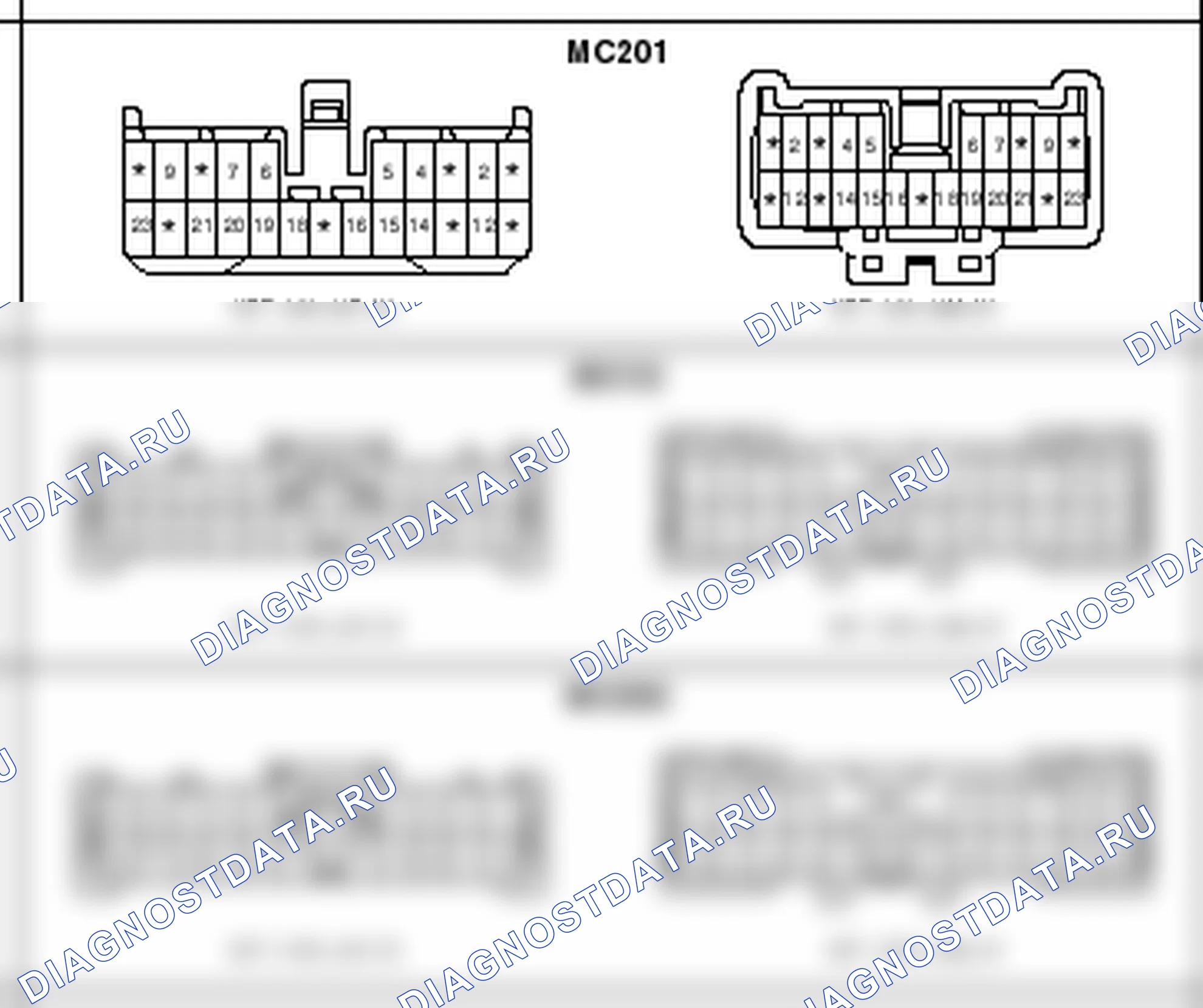 Распиновка разъёма MC12 — harness connectors. Kia Sportage KM