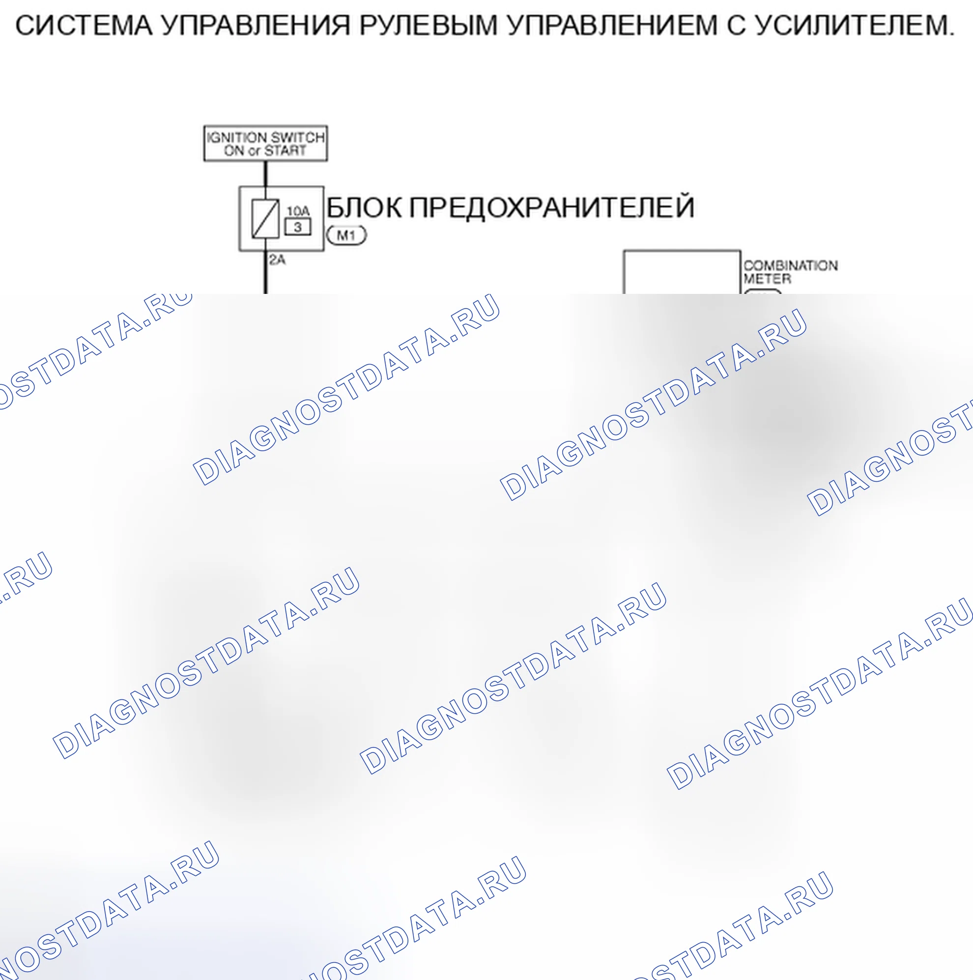 Рис. 15: электросхема - ЭЛЕКТРОННО УПРАВЛЯЕМАЯ СИСТЕМА РУЛЕВОГО УПРАВЛЕНИЯ С УСИЛИТЕЛЕМ. Nissan Murano Z51 рестайлинг 2