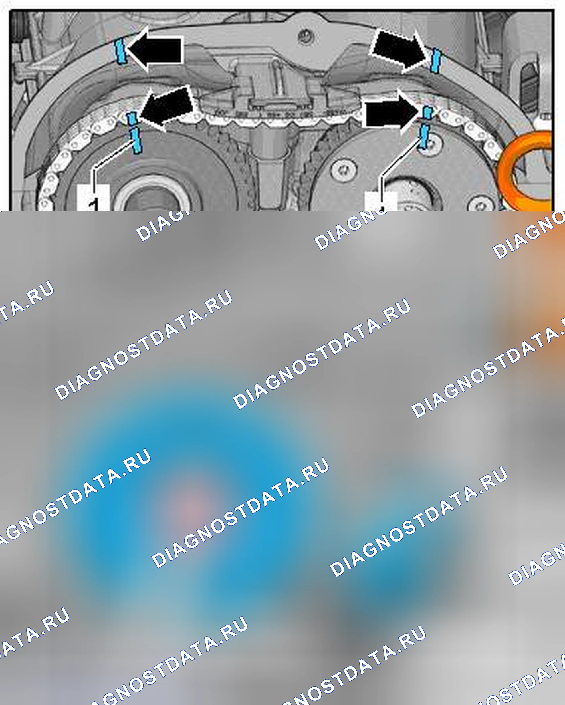 Рис. 96: Синхронизация обратного клапана. Volkswagen Tiguan I