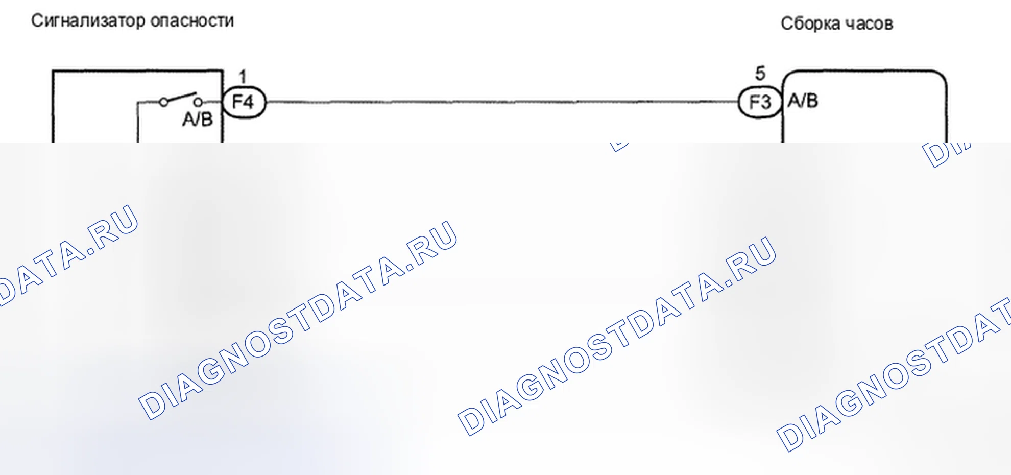 Рис. 20: Сигнализатор опасности - электросхема. Toyota Camry XV40