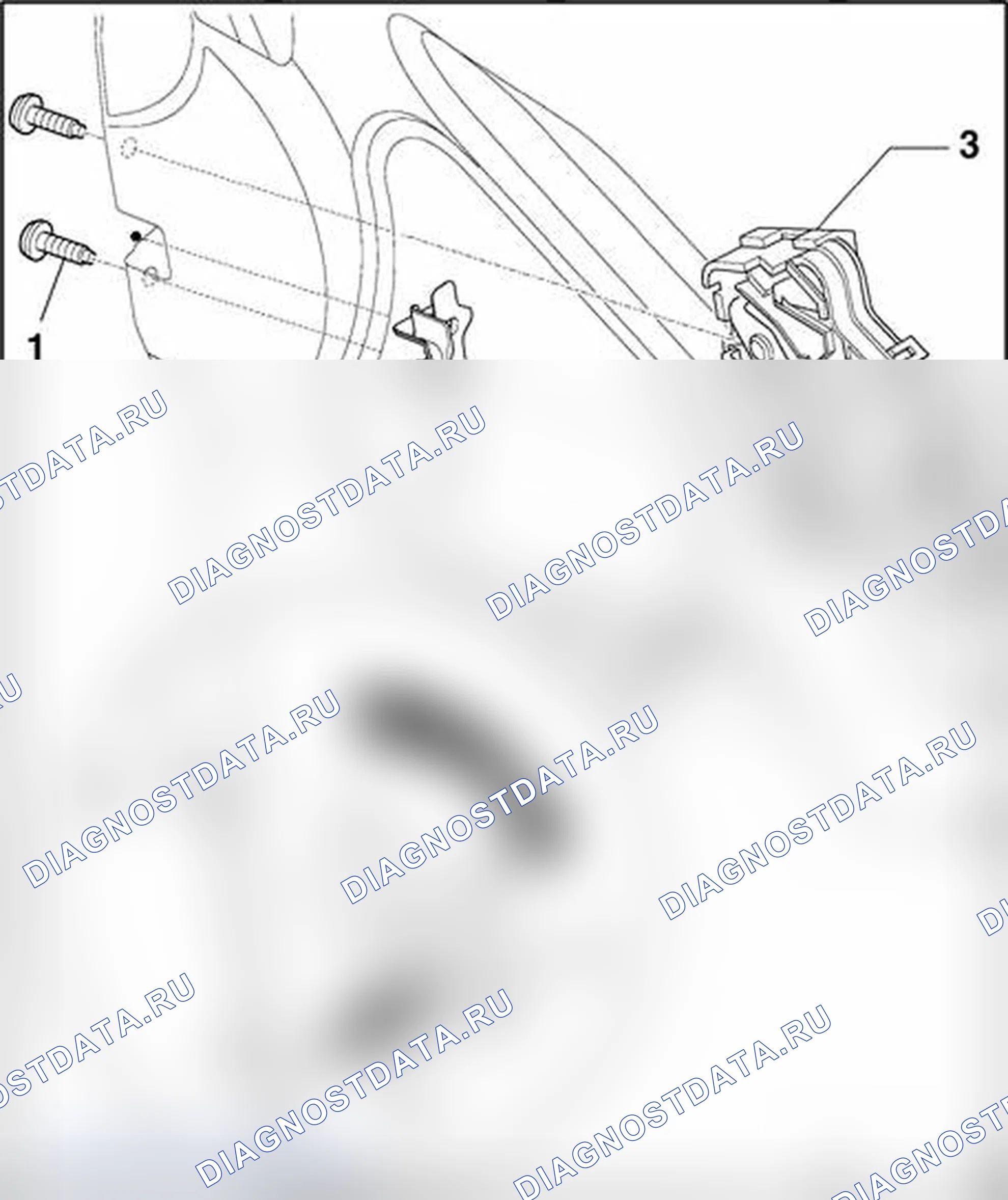 Рис. 354: Дверной замок (до 2005 модельного года) - обзор сборки. Audi S4 B7