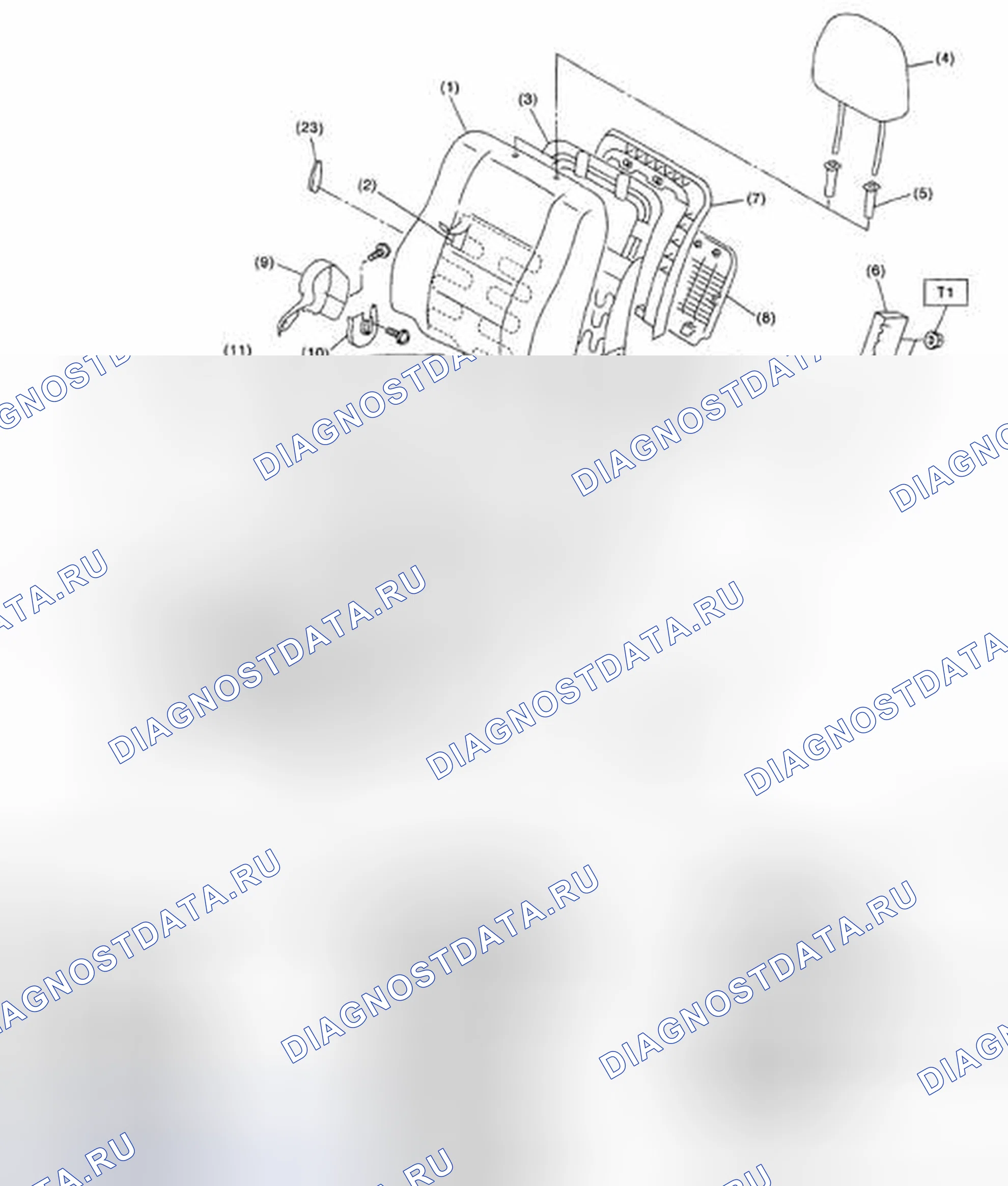 Рис. 20: ПЕРЕДНЕЕ СИДЕНЬЕ ЛЕВОЕ (СИЛОВОЕ КРЕСЛО). Subaru Legacy BL/BP рестайлинг