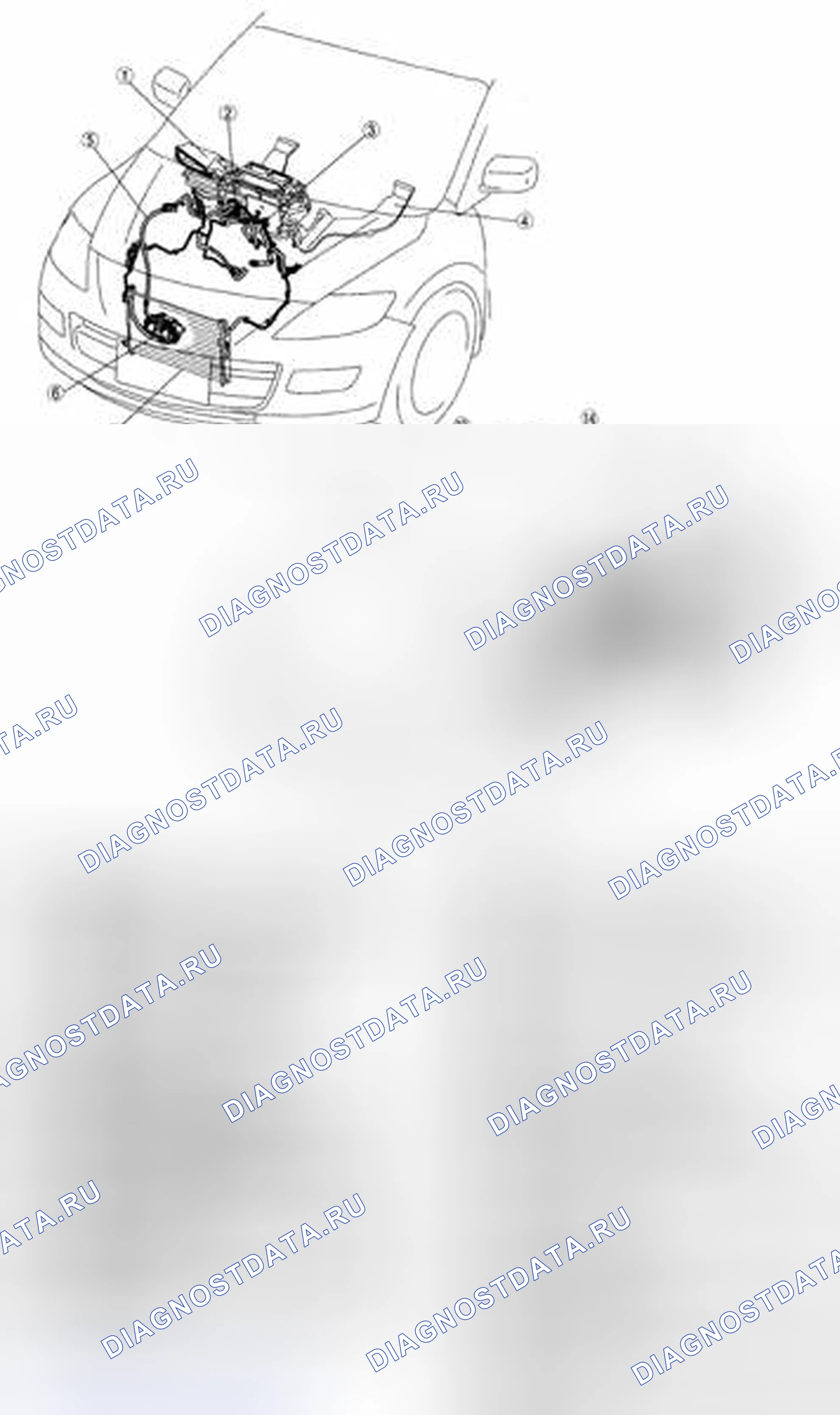 Рис. 104: ИНДЕКС МЕСТОПОЛОЖЕНИЯ БАЗОВОЙ СИСТЕМЫ ОВКВ. Mazda CX-9 I