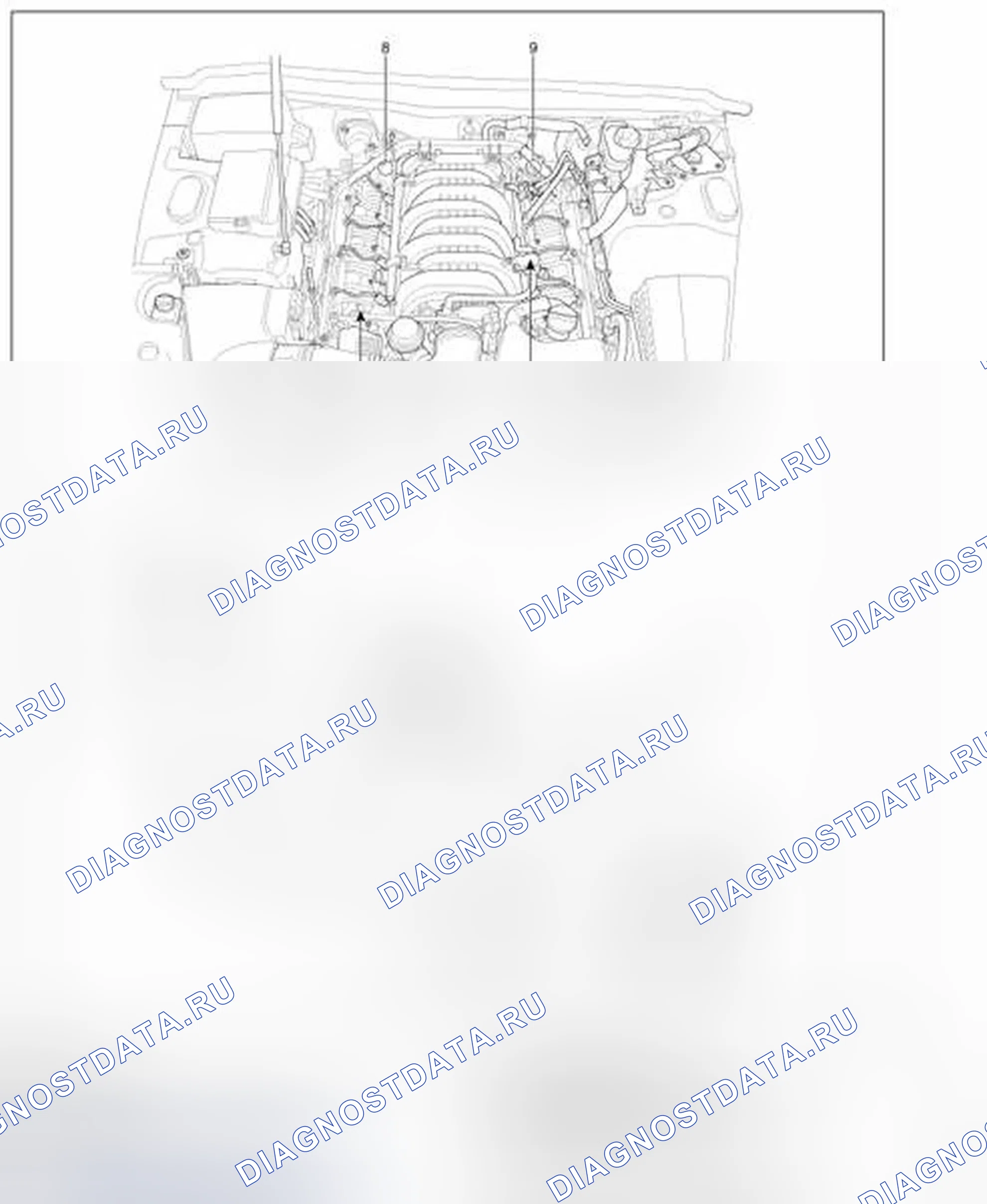 Рис. 2: Расположение компонентов. Hyundai Genesis I рестайлинг