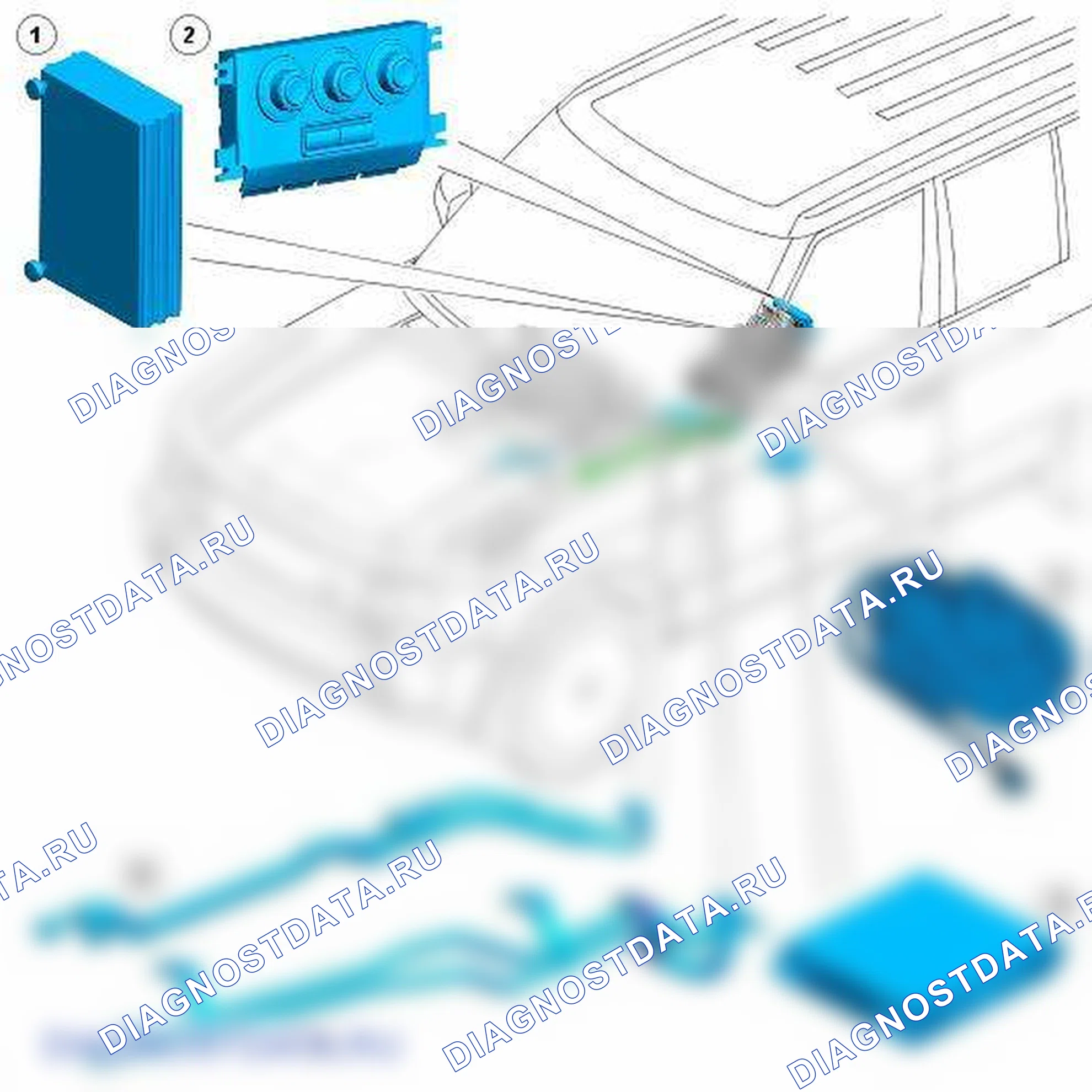 Рис. 54: РАСПОЛОЖЕНИЕ КОМПОНЕНТОВ. Land Rover Range Rover L322
