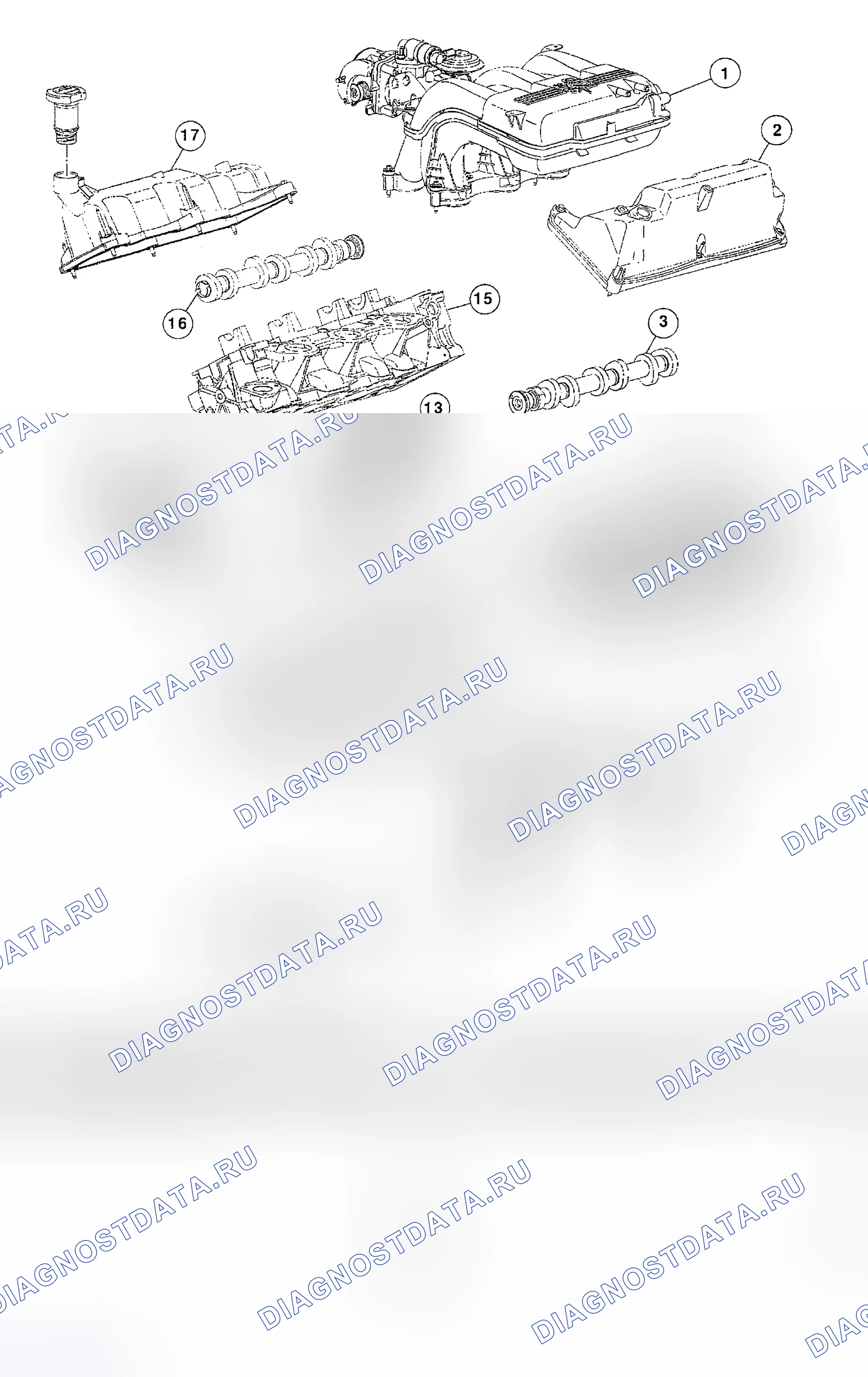 Рис. 90: Верхний конец-4.0L SOHC двигатель. Ford Explorer III