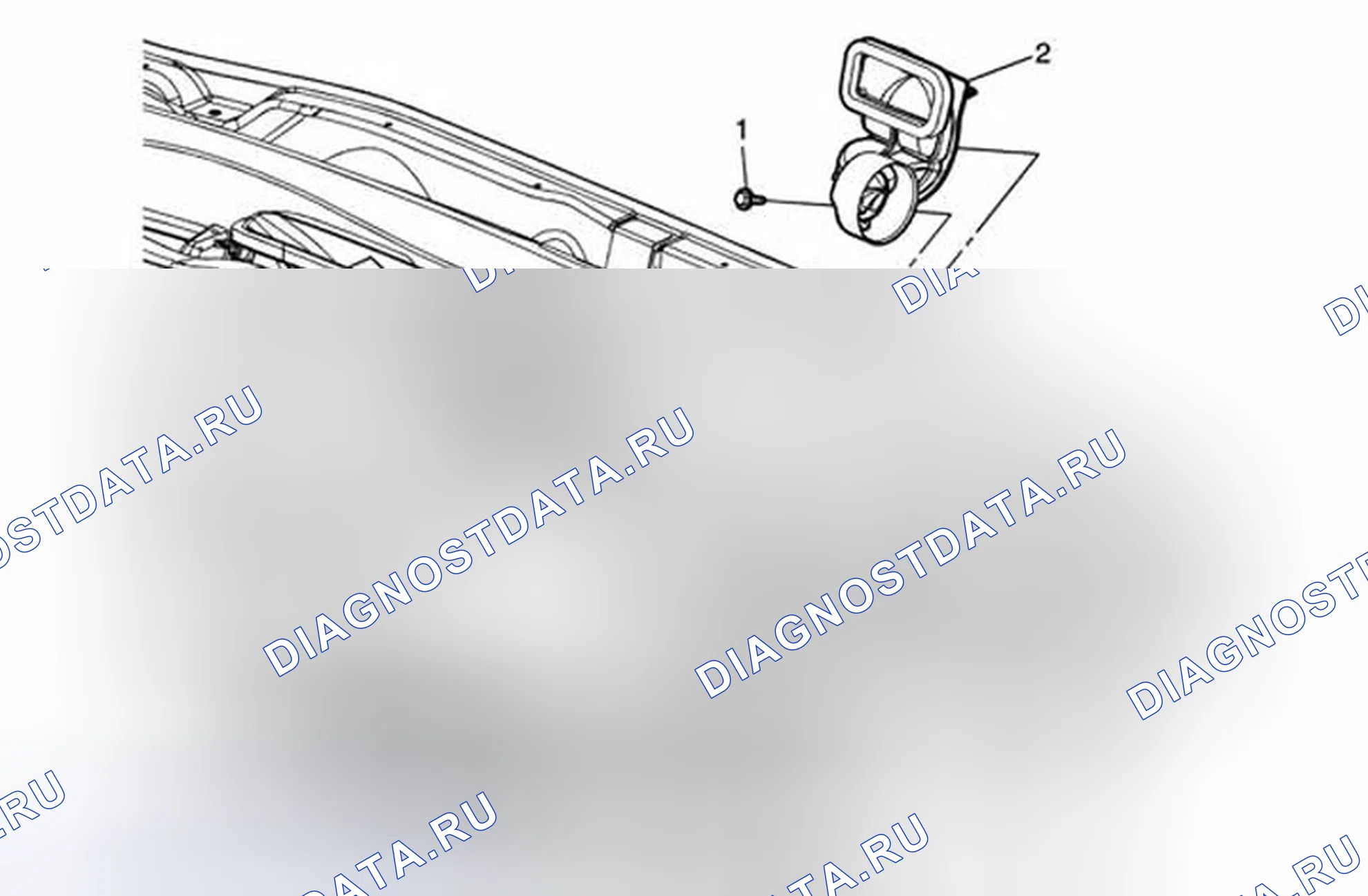 Рис. 14: Замена верхнего воздуховода на панели приборов - правая сторона. Chevrolet Impala IX