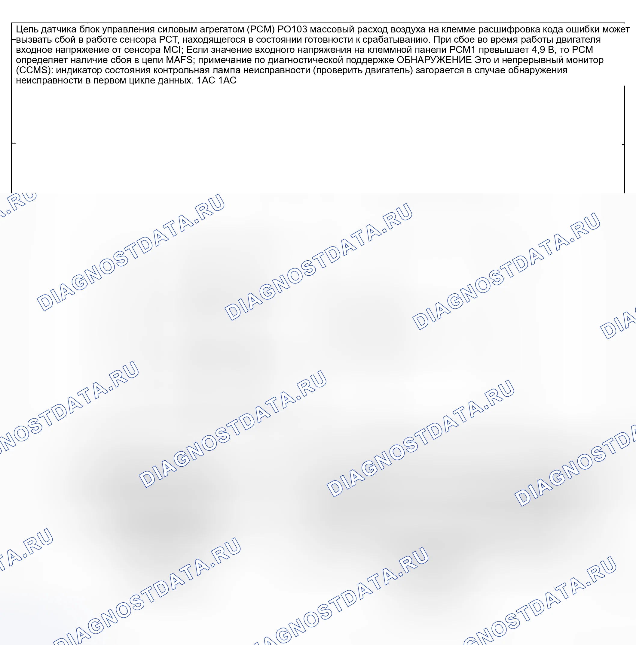 Рис. 65: расшифровка кода ошибки P0103: СХЕМА ДАТЧИКА массовый расход воздуха С ВЫСОКИМ ВХОДОМ. Honda CR-V III рестайлинг