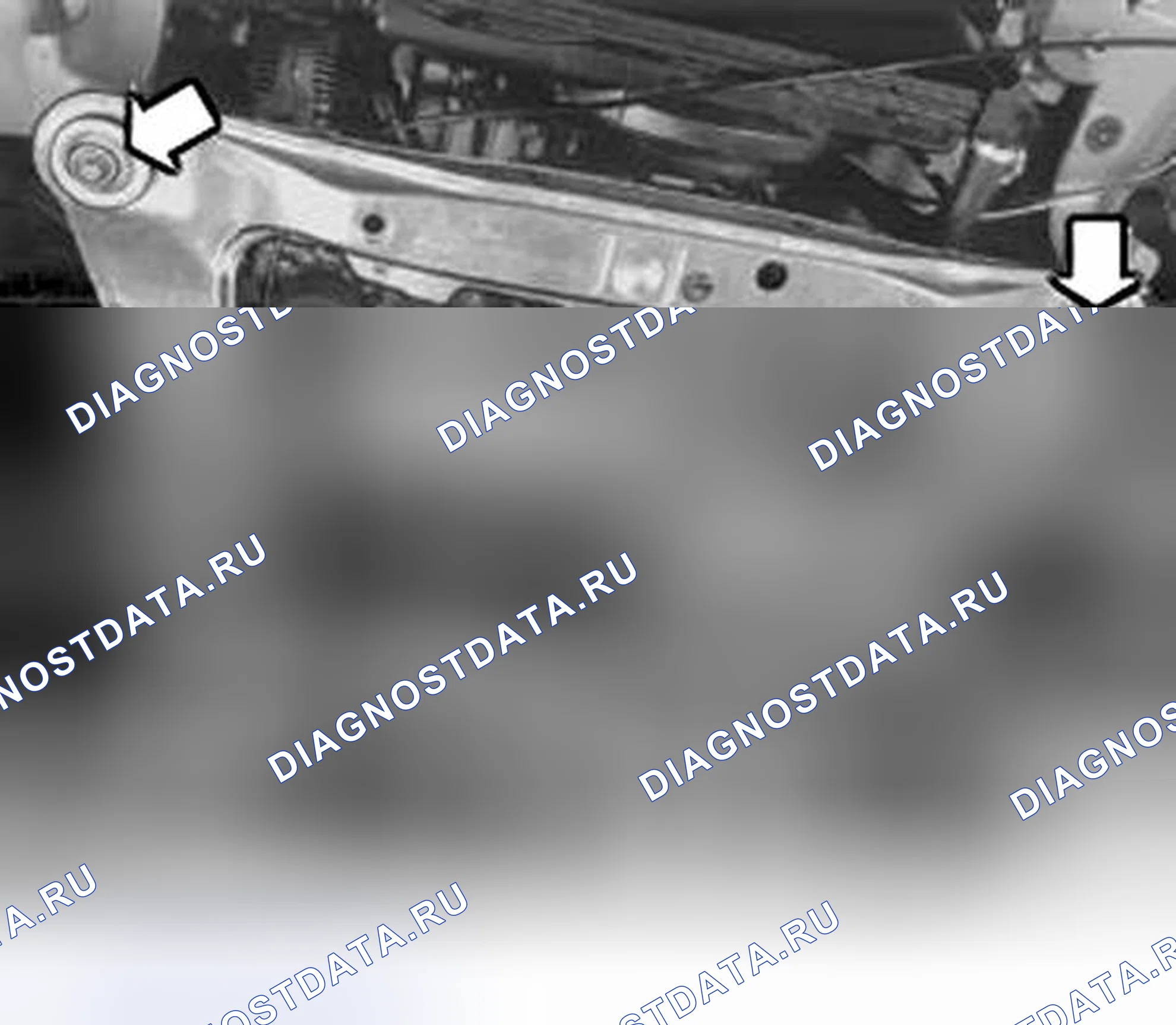 Рис. 100: Подготовка к опусканию подрамника. Volvo C70 I
