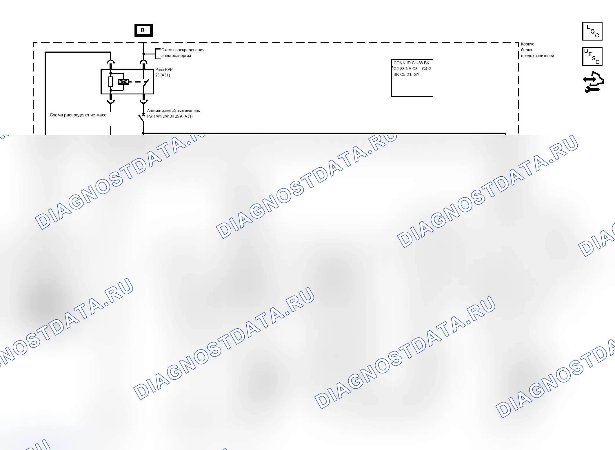 Рис. 1: Схема перемещаемого окна. Chevrolet RV Cutaway G3500 