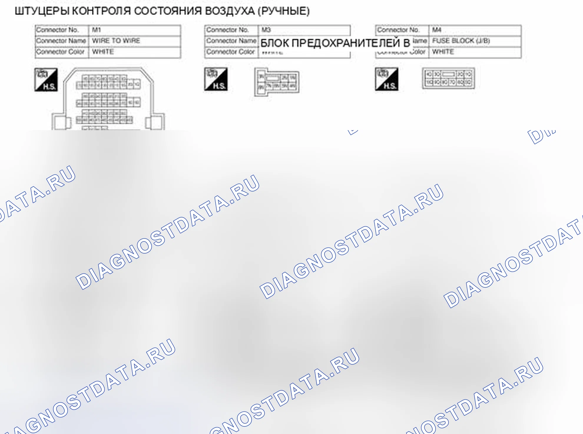 Рис. 42: Ручной кондиционер - электросхема (2 из 8). Nissan Altima L32