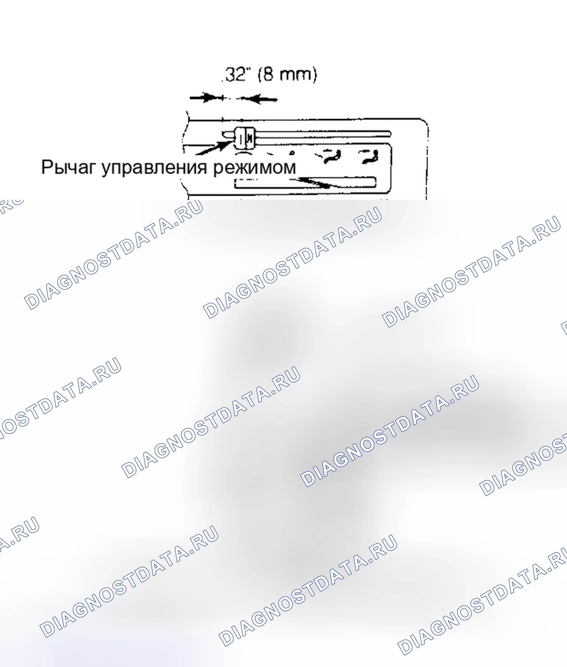 Рис. 4: Регулировка кабеля управления режимами. Hyundai Excel I