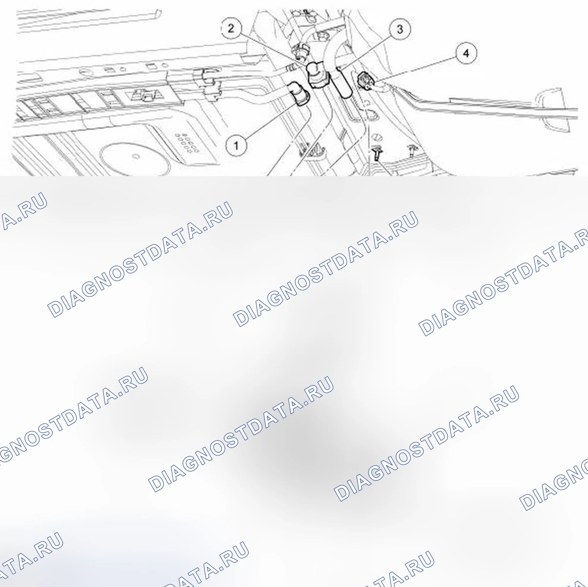 Рис. 2: Компоненты системы испарительного выброса (EVAP) - разнесенный вид. Ford Taurus VI