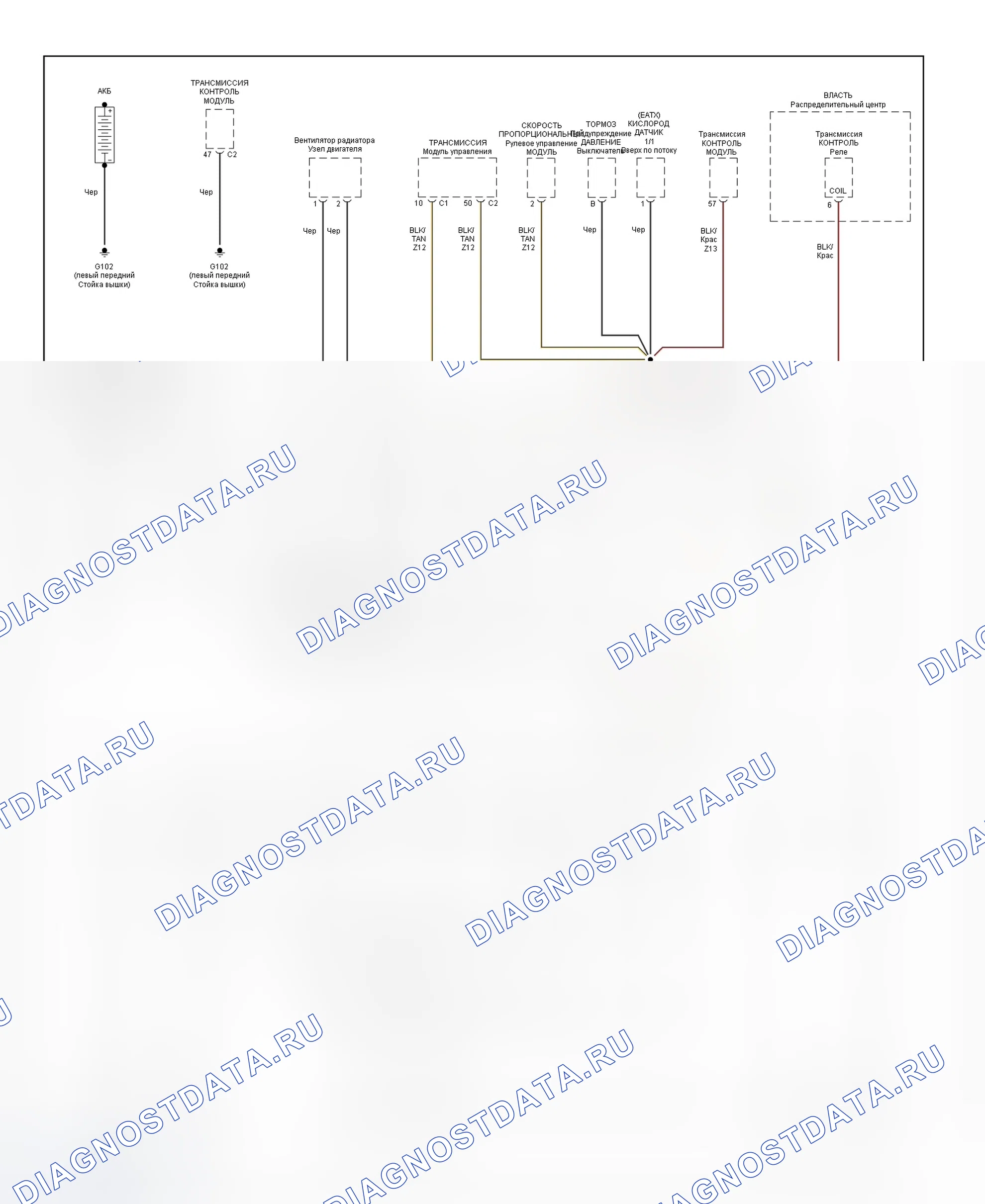 Рис. 12: Схема разводки массы (Breeze, Cirrus и Stratus - 1 из 2). Dodge Ram Van B3500 