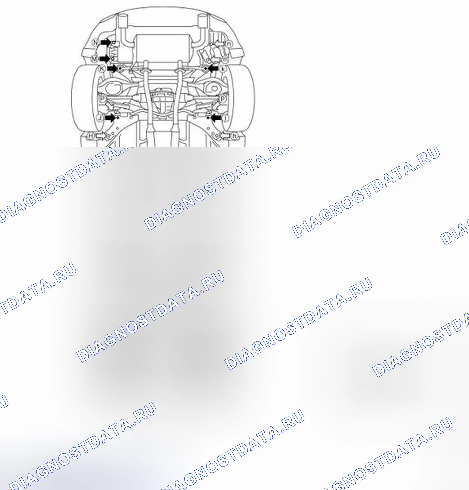Рис. 275: ТОЧКИ ИЗМЕРЕНИЯ. Infiniti FX37 II рестайлинг