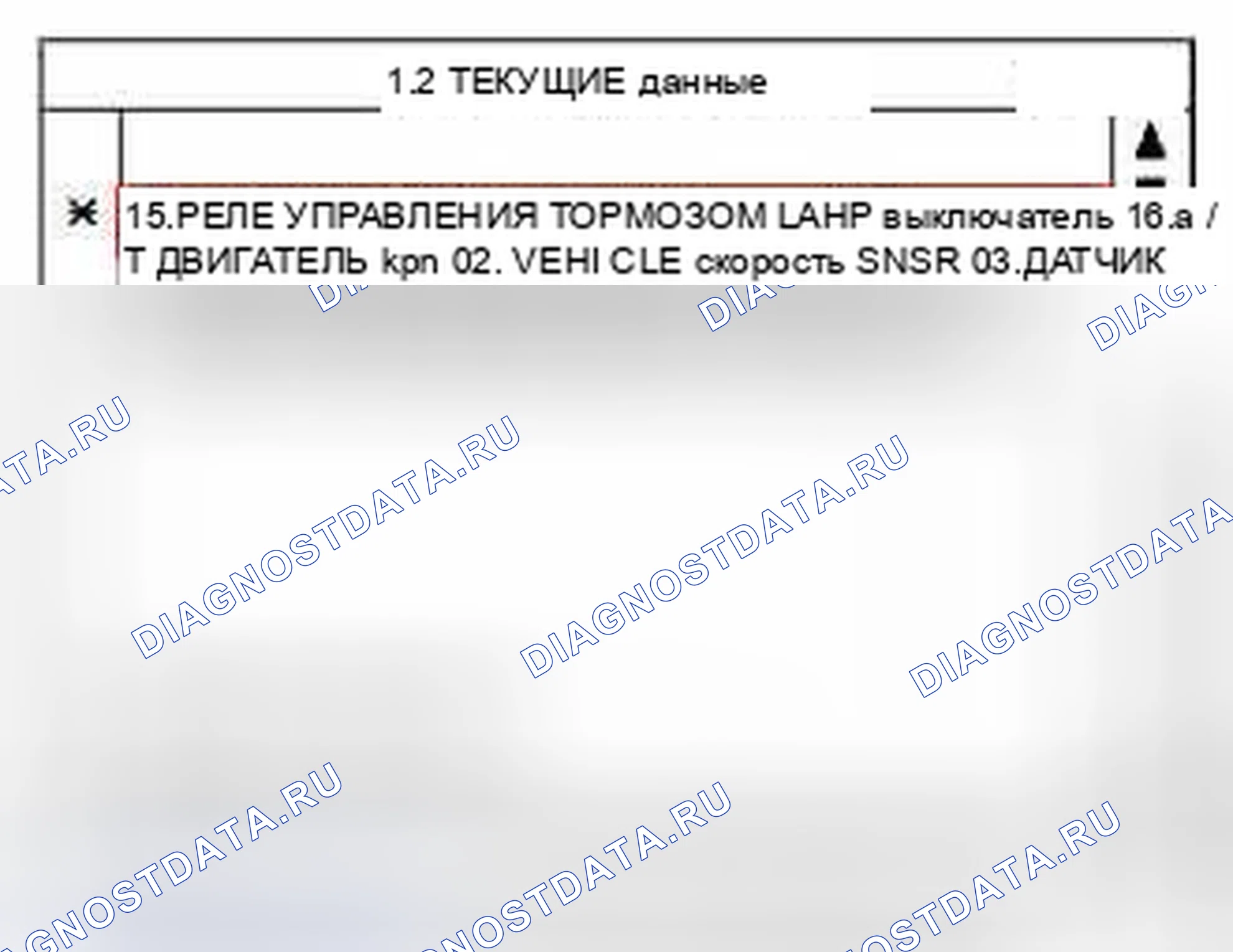 Рис. 148: Данные инструмента сканирования монитора. Kia Magentis II рестайлинг