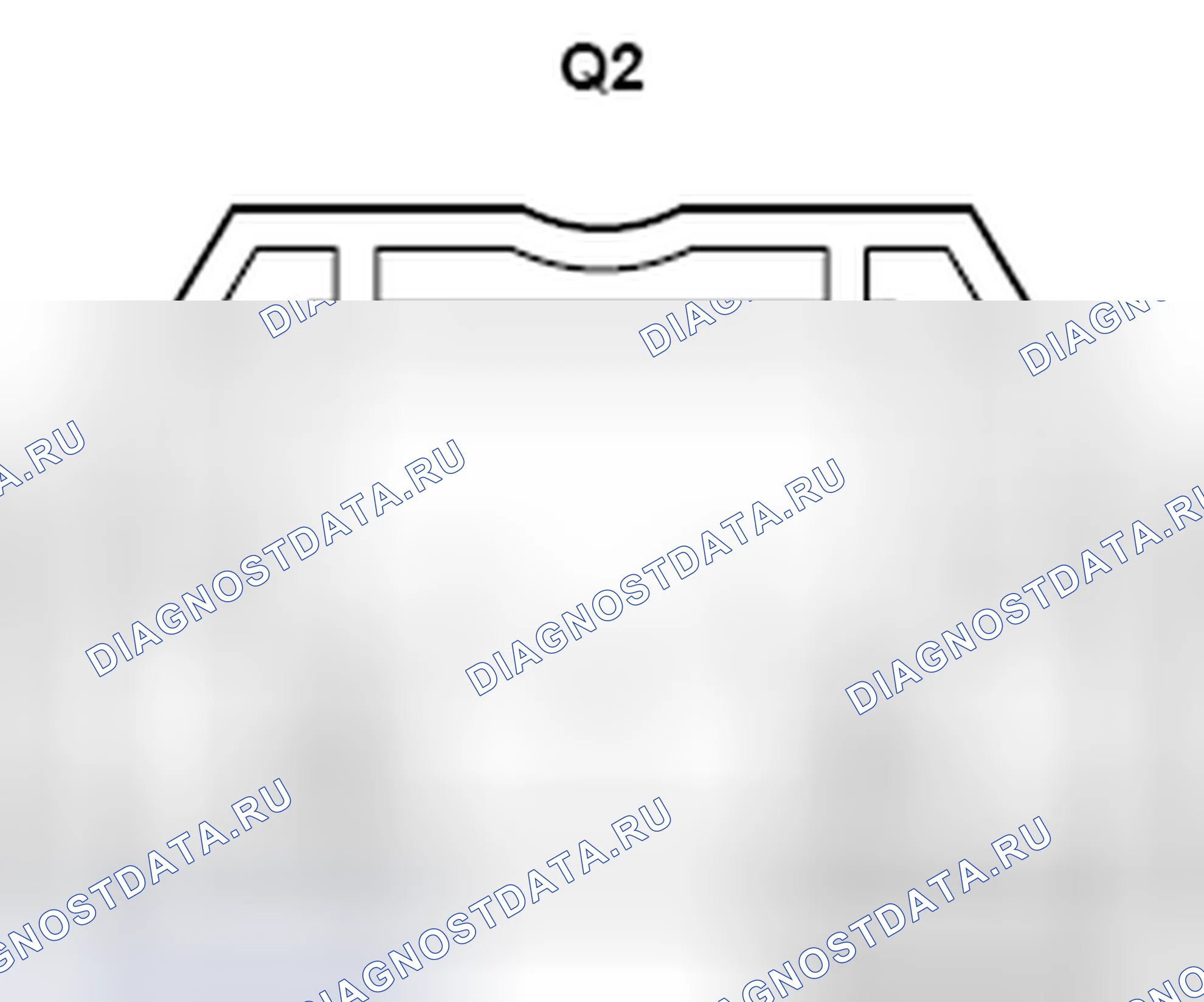 Рис. 1440: Вид с торца разъема Sw (Rh) Vanity лампа (Q2). Toyota Camry XV40 рестайлинг
