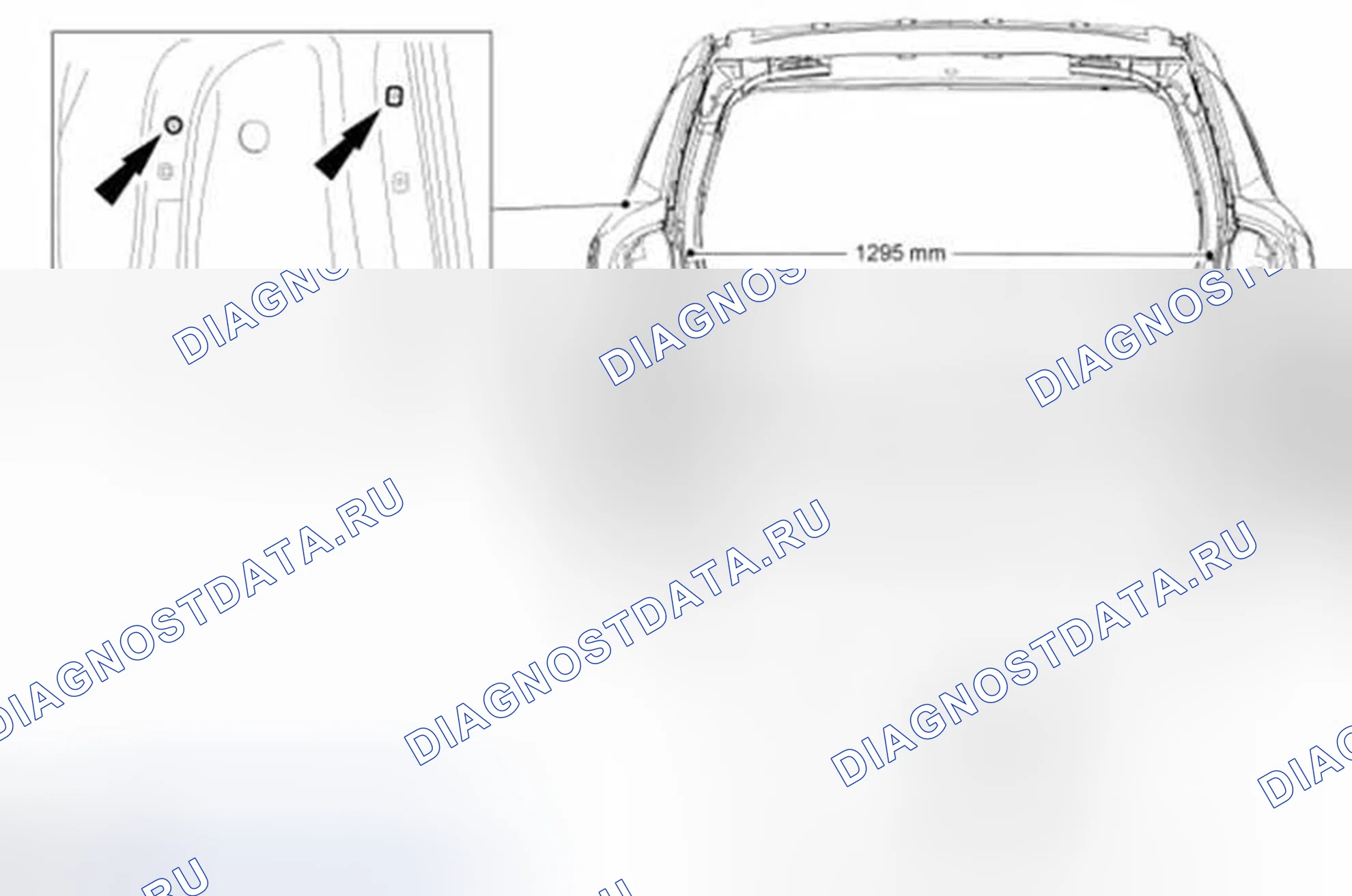 Рис. 100: Размеры заднего проема. Ford Edge I рестайлинг
