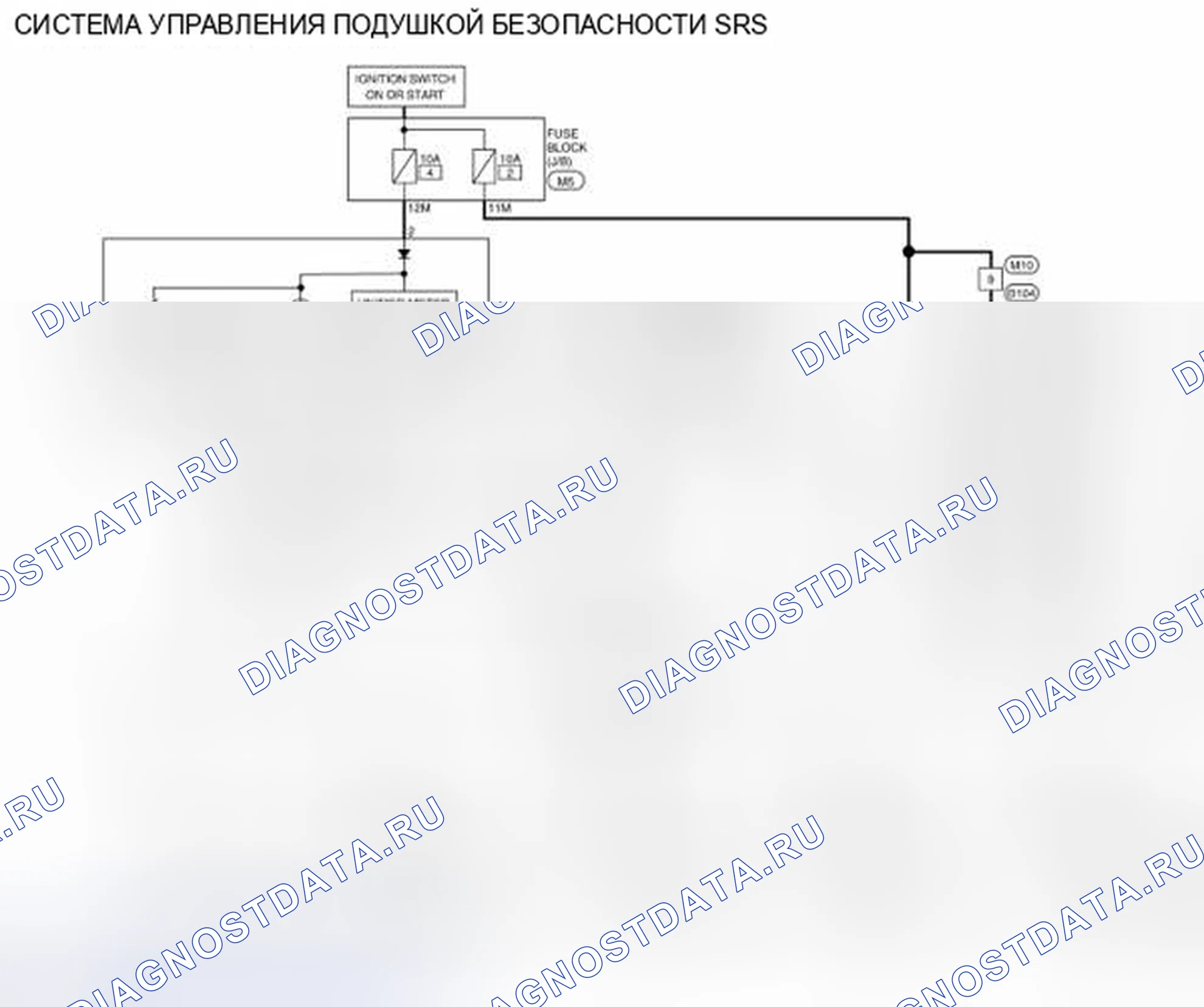Рис. 17: Диагностический сенсорный блок - электросхема (1 из 2). Nissan Altima L32