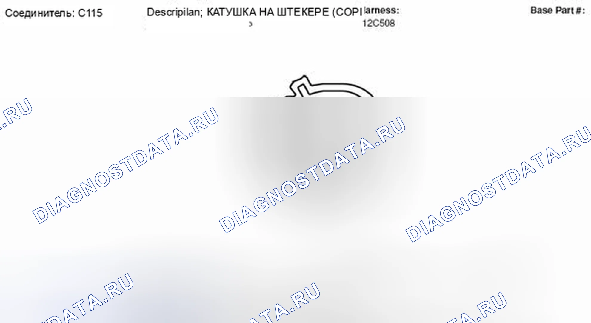 Рис. 16: Вид с торца разъема катушки на штекере 5 (C115). Hyundai Lafesta I рестайлинг
