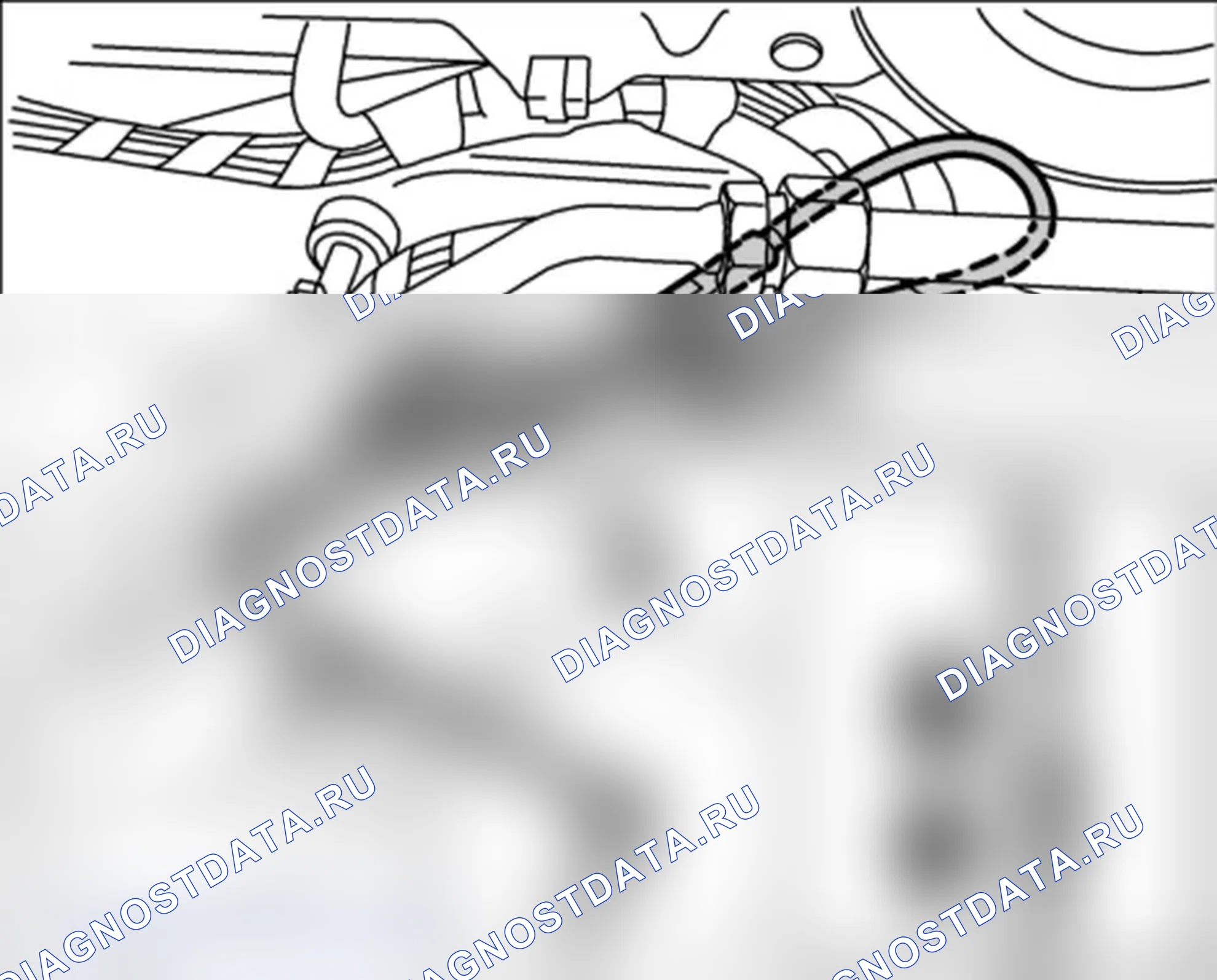 Рис. 123: Установка жгута проводов для передней PASM. Porsche 911 GT3 997