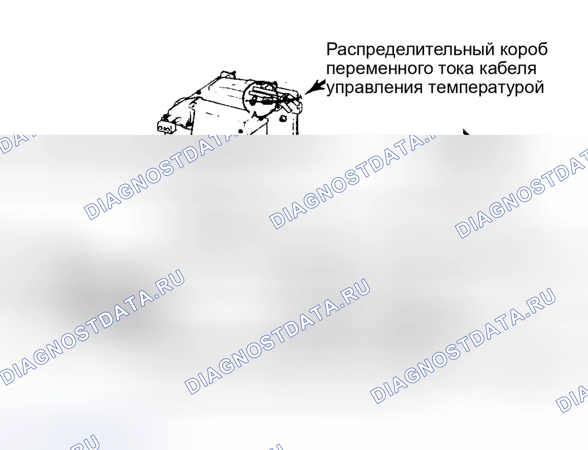 Рис. 11: Крепление кабеля управления (модели фургонов) Найдите маркерную ленту, как показано на рисунке.. Dodge Ram Van II